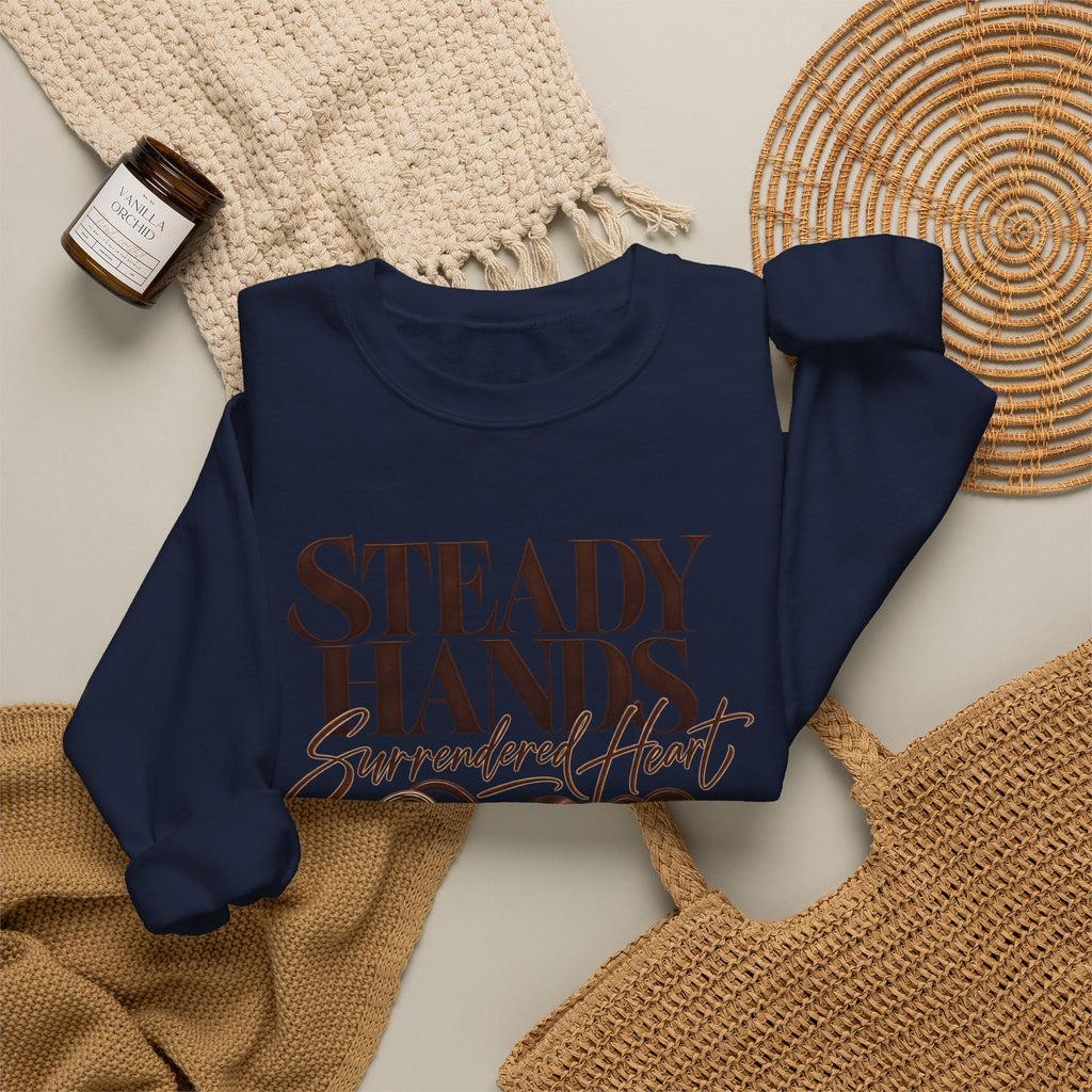 "Steady Hands, Surrendered Heart" Vintage Floral Graphic