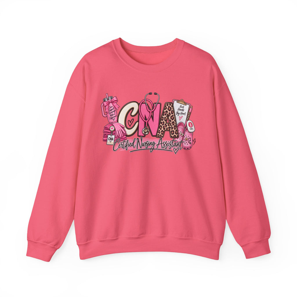 CNA Crewneck Sweatshirt – Cute Pink Certified Nursing Assistant Design