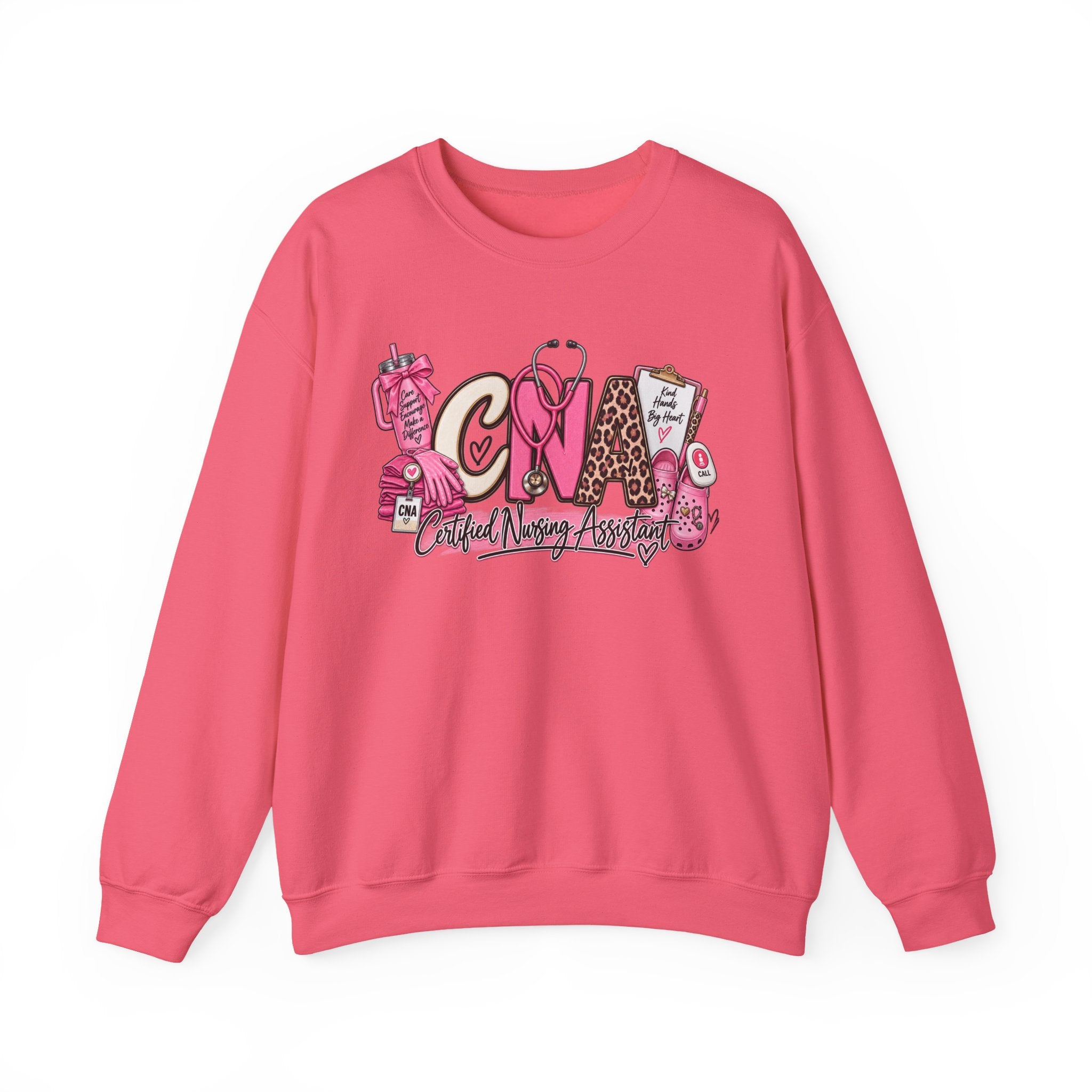 CNA Crewneck Sweatshirt – Cute Pink Certified Nursing Assistant Design