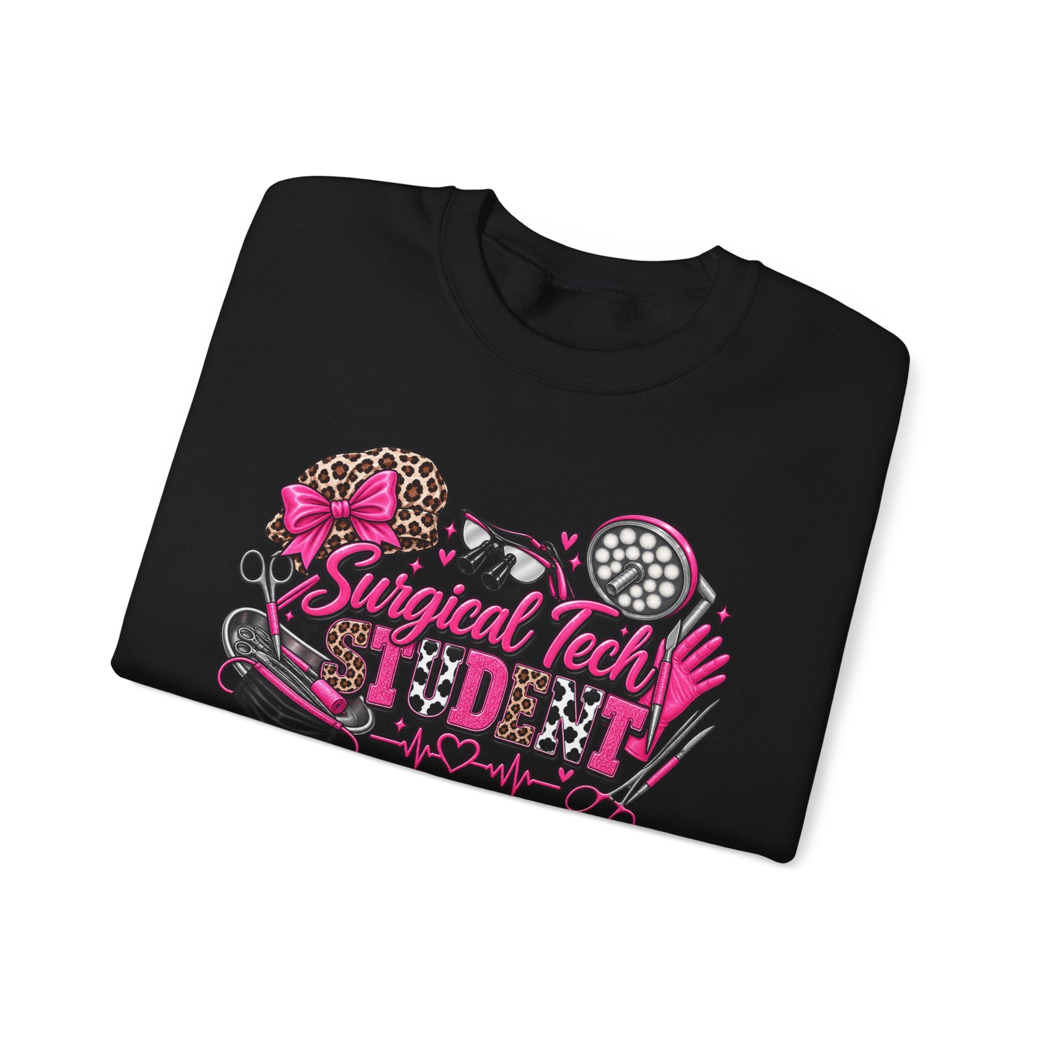 Surgical Tech Student cheetah Crewneck Sweatshirt