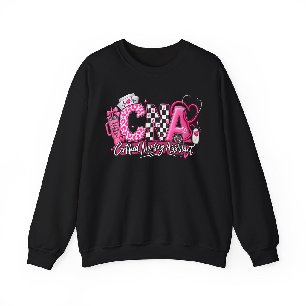 CNA Crewneck Sweatshirt – Pink Nursing Assistant Graphic Pullover