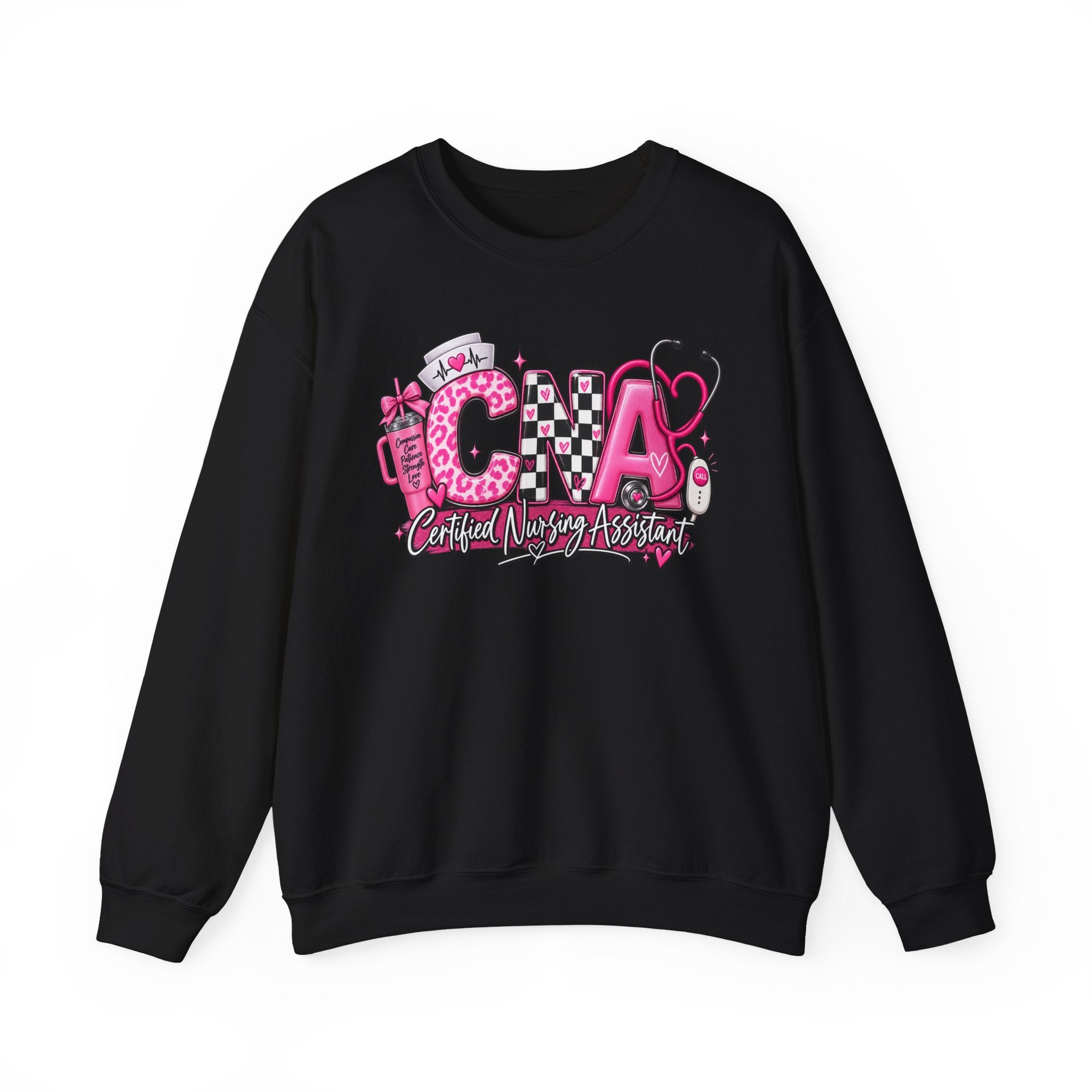 CNA Crewneck Sweatshirt – Pink Nursing Assistant Graphic Pullover
