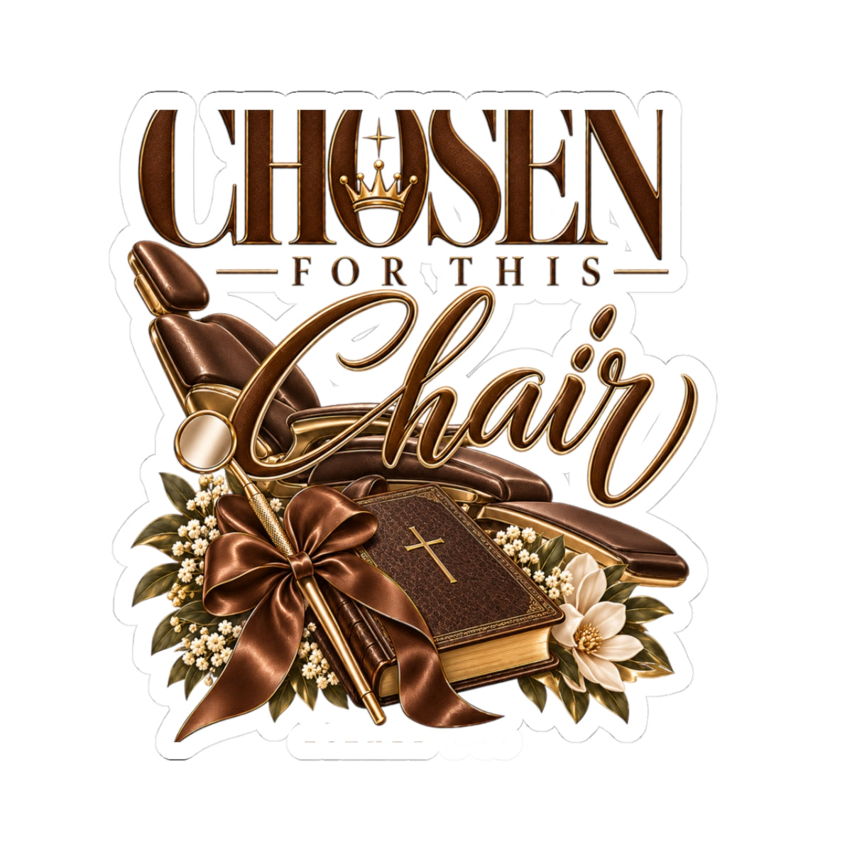 Chosen for This Chair Kiss-Cut Sticker — Christian Barber/Salon Faith Design