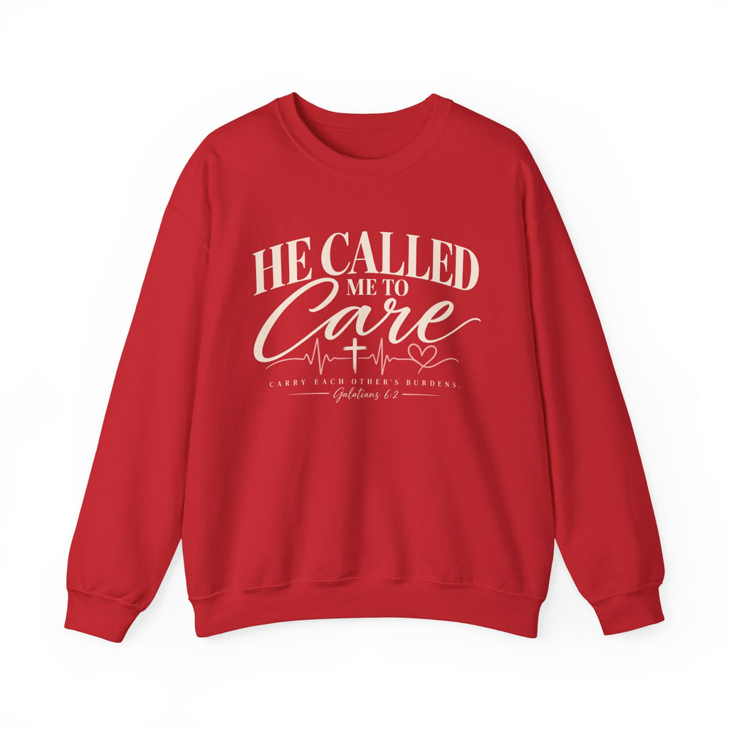 He Called Me to Care Sweatshirt — Christian Nurse Healthcare Crewneck