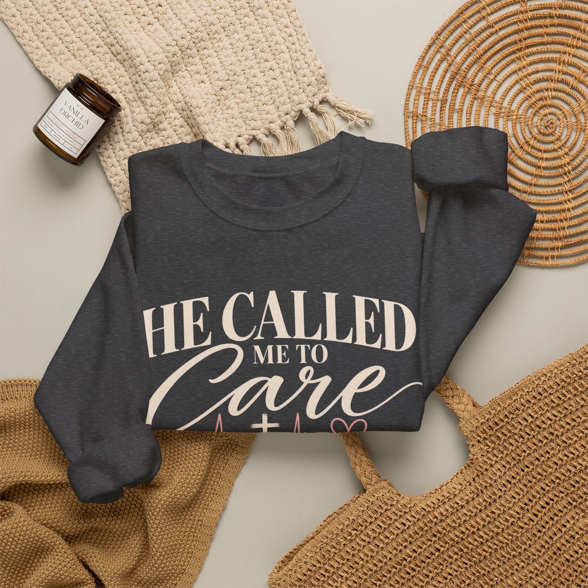 He Called Me to Care Sweatshirt — Christian Nurse Healthcare Crewneck