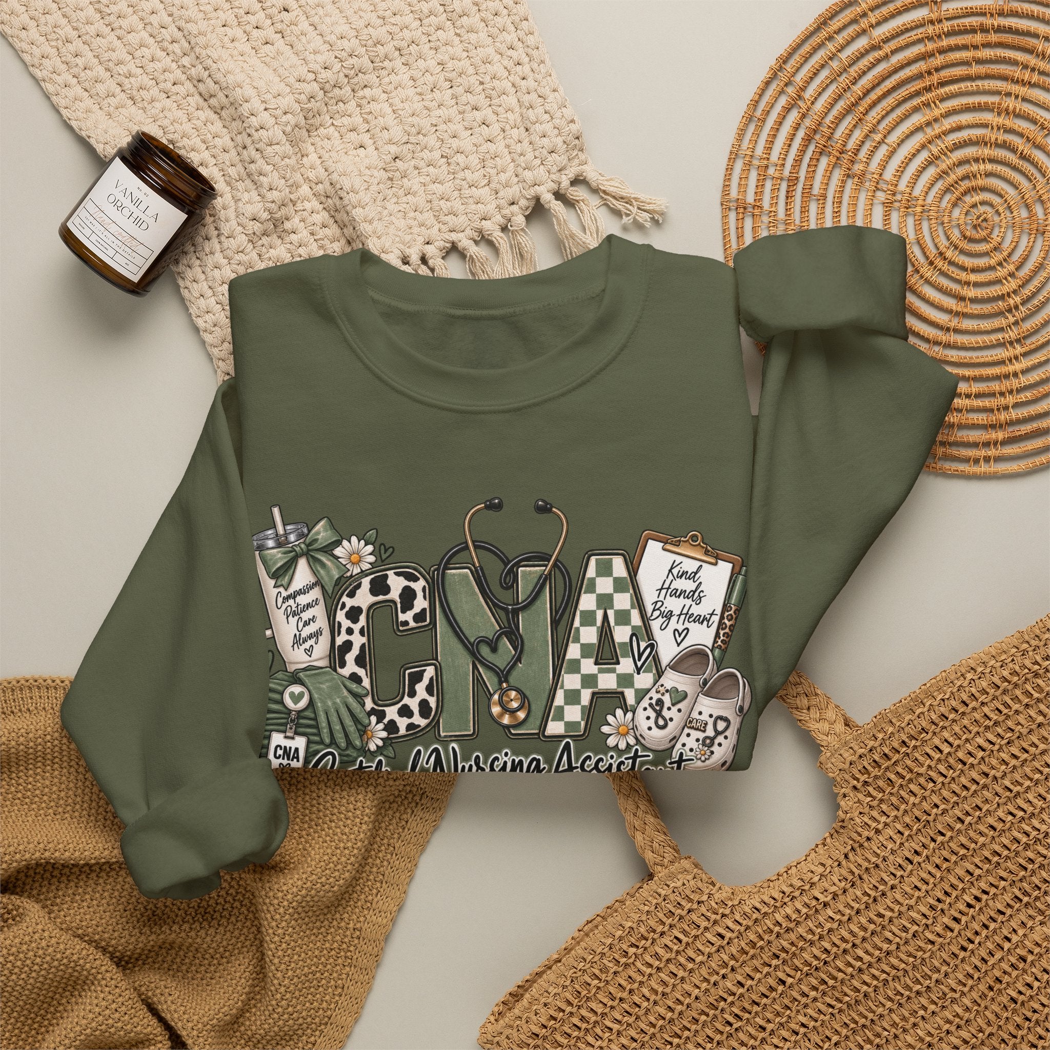 Certified Nurse Assistant Crewneck Sweatshirt — "Certified Nursing Assistant" Graphic Pullover