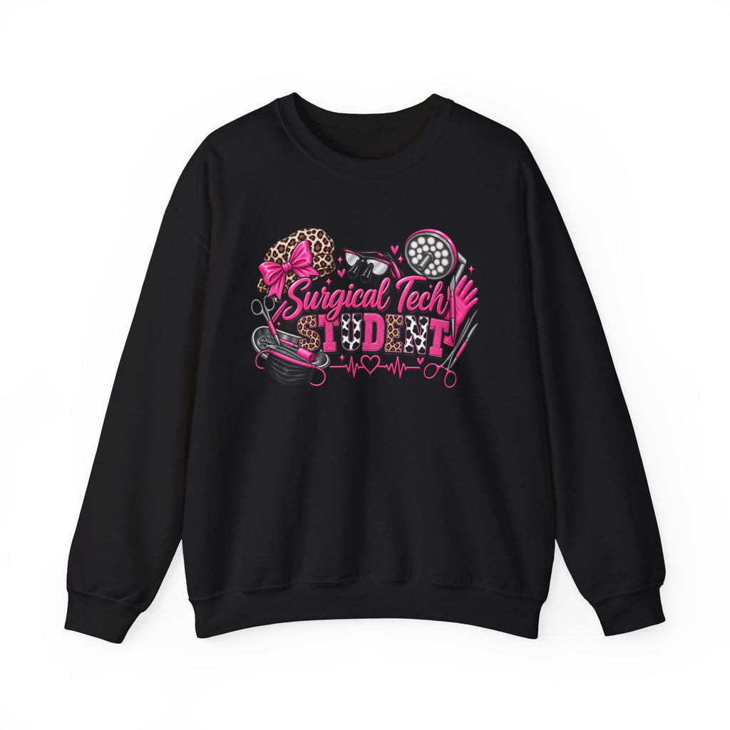 Surgical Tech Student cheetah Crewneck Sweatshirt