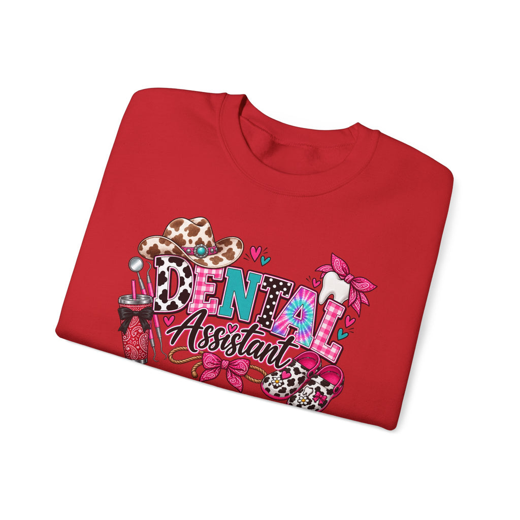 Southern Belle DA Sweatshirt — Cute Leopard & Floral Dental Design