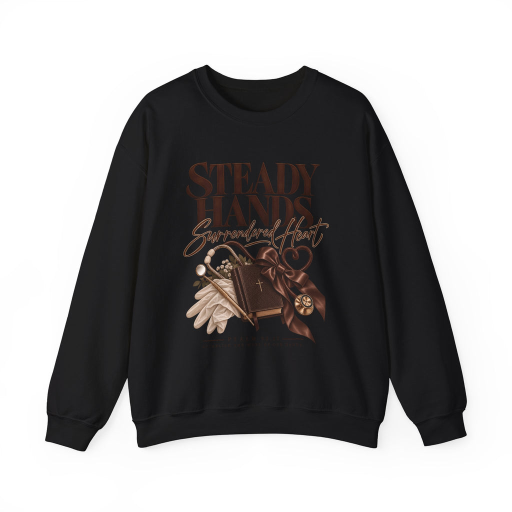 "Steady Hands, Surrendered Heart" Vintage Floral Graphic