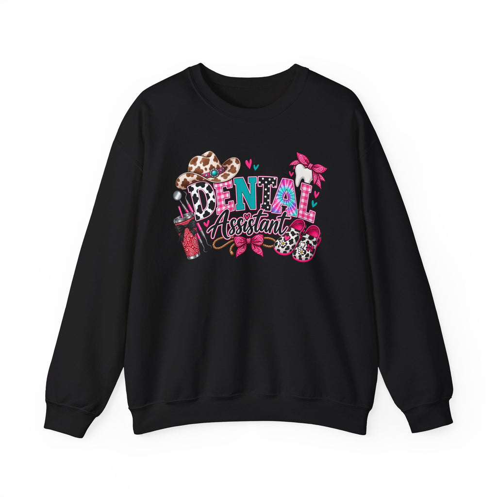 Southern Belle DA Sweatshirt — Cute Leopard & Floral Dental Design