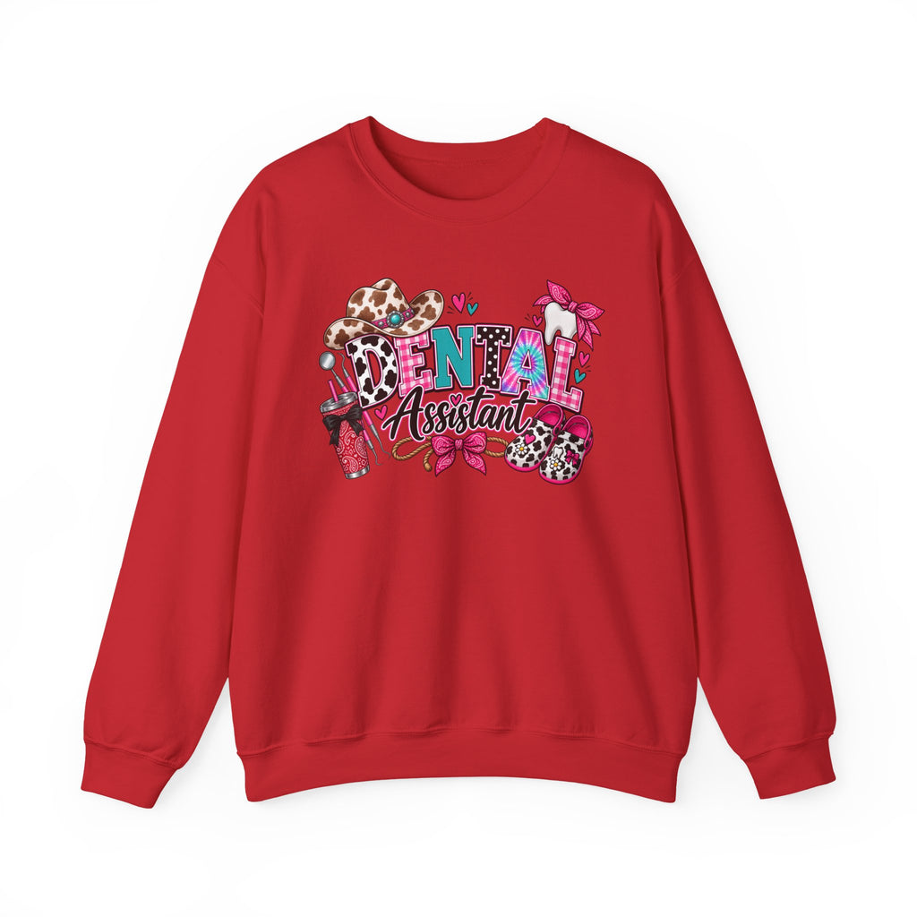 Southern Belle DA Sweatshirt — Cute Leopard & Floral Dental Design
