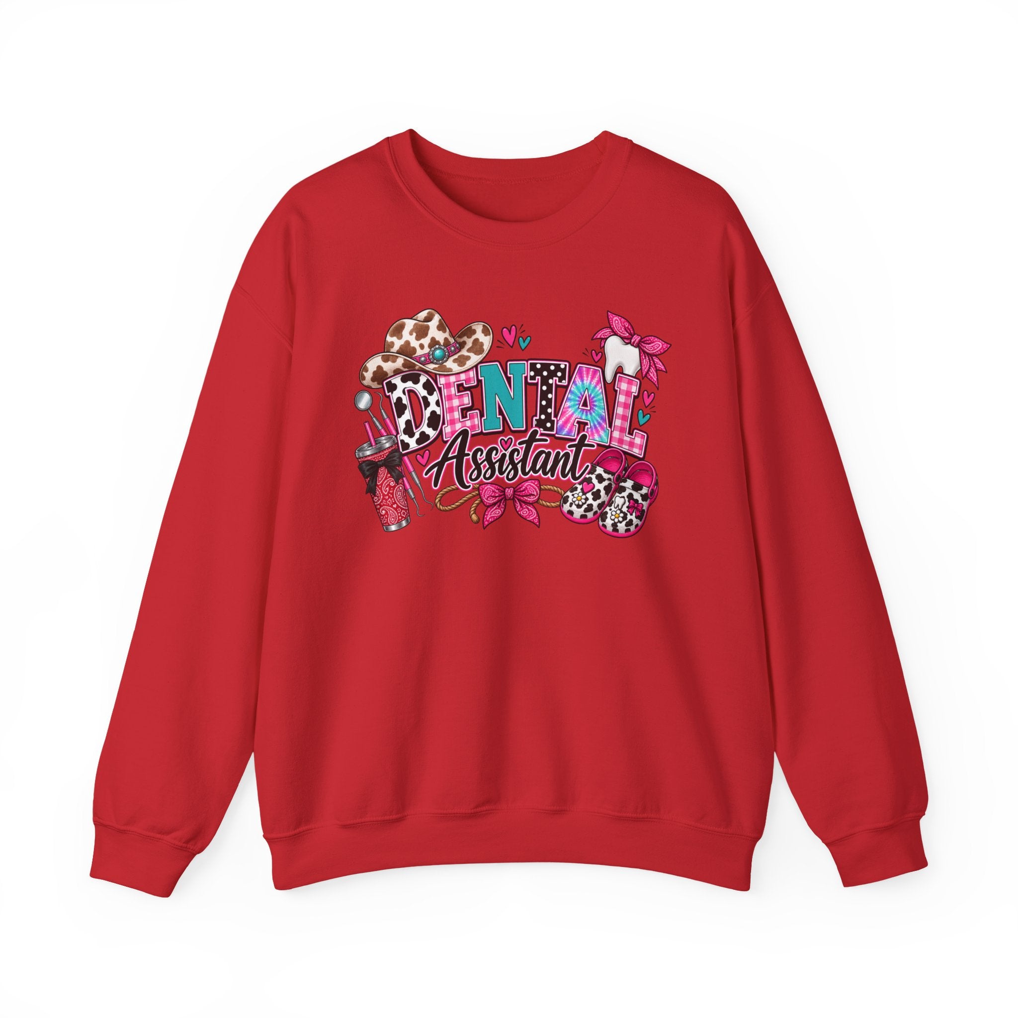 Southern Belle DA Sweatshirt — Cute Leopard & Floral Dental Design