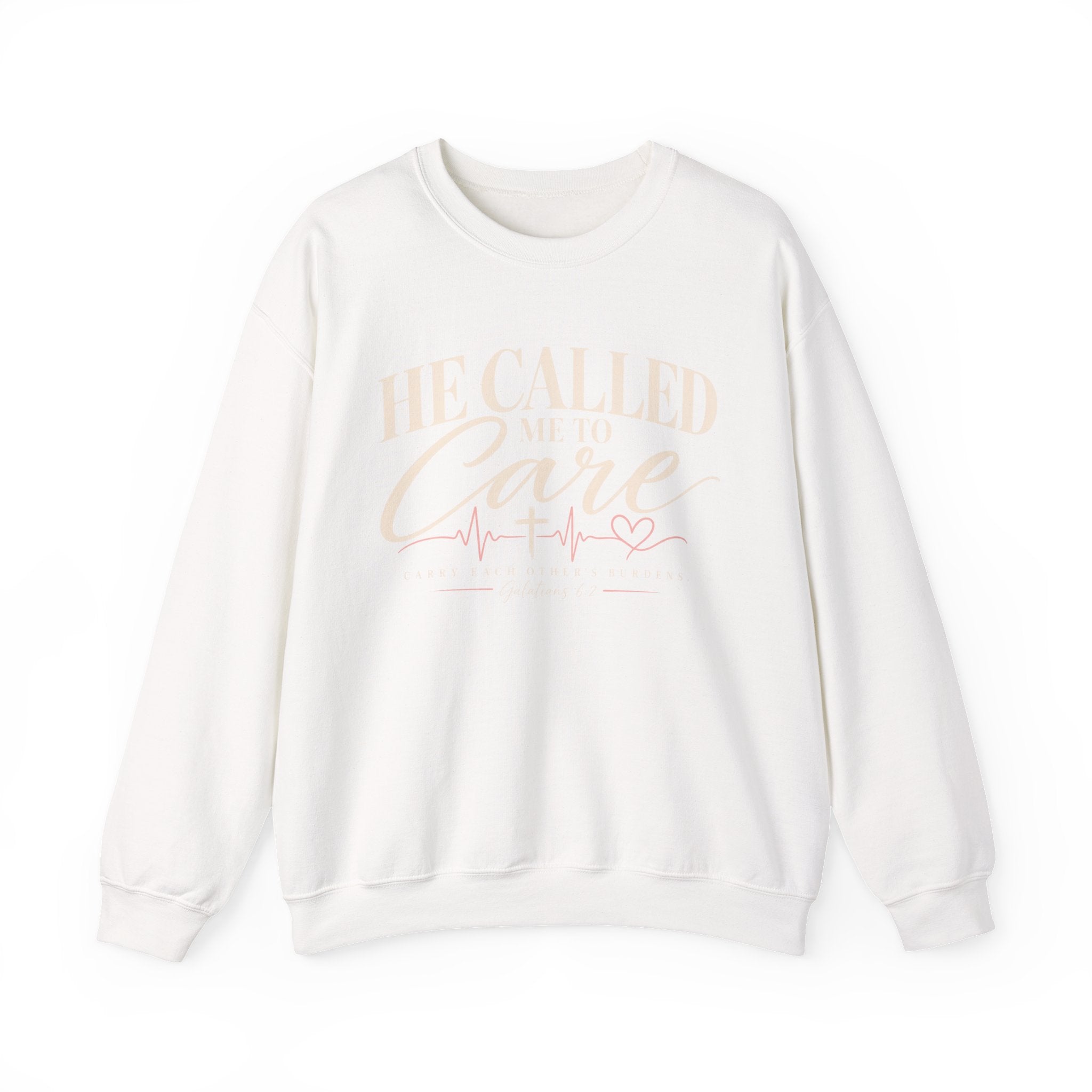 He Called Me to Care Crewneck Sweatshirt — Nurse & Healthcare Heartbeat Pullover