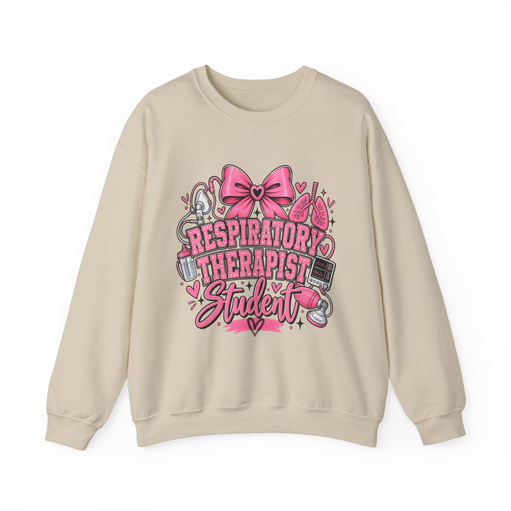Respiratory Therapist Student Crewneck Sweatshirt — Pink Medical School Gift