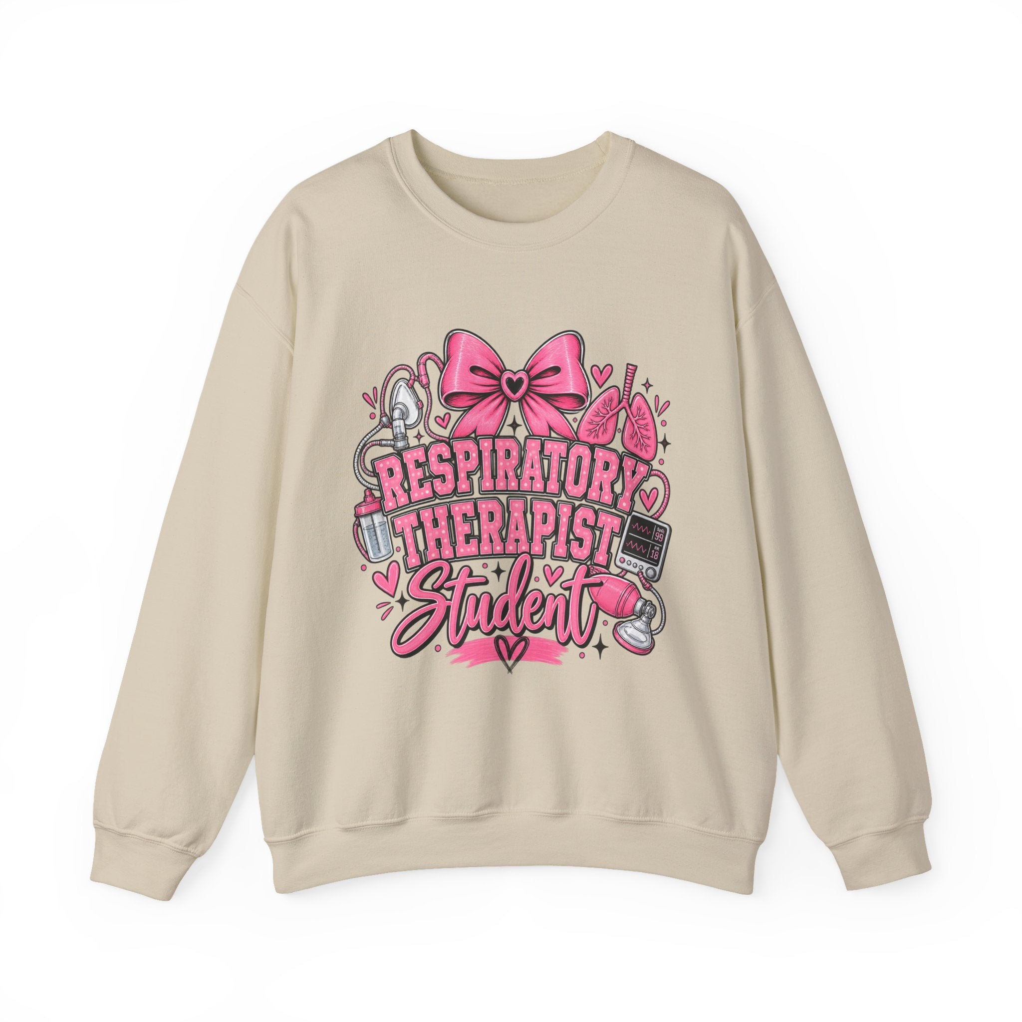 Respiratory Therapist Student Crewneck Sweatshirt — Pink Medical School Gift