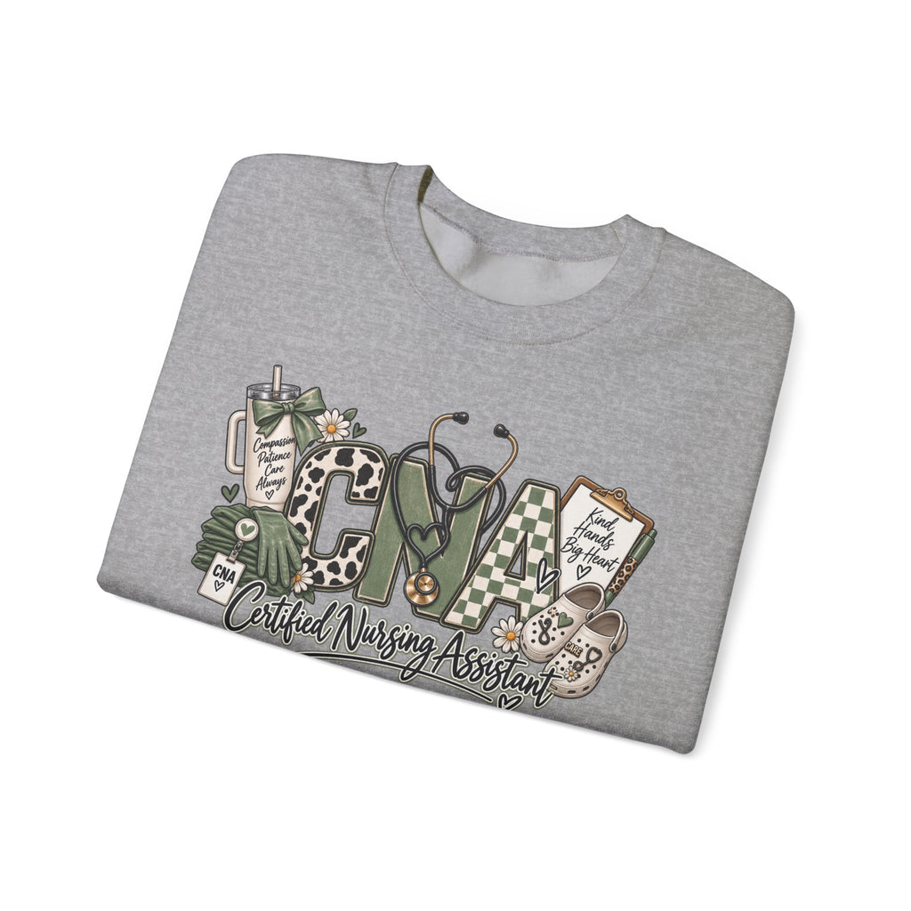 Certified Nurse Assistant Crewneck Sweatshirt — "Certified Nursing Assistant" Graphic Pullover