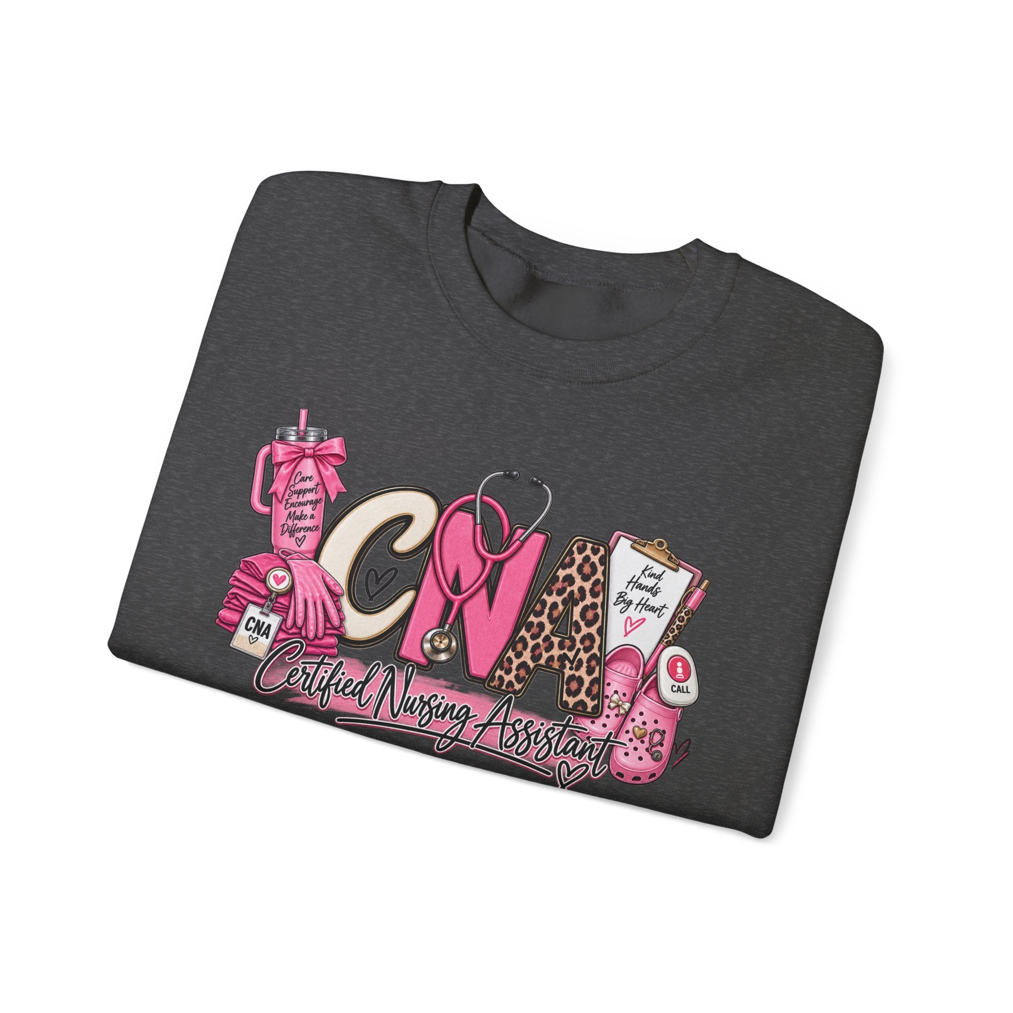 CNA Crewneck Sweatshirt – Cute Pink Certified Nursing Assistant Design