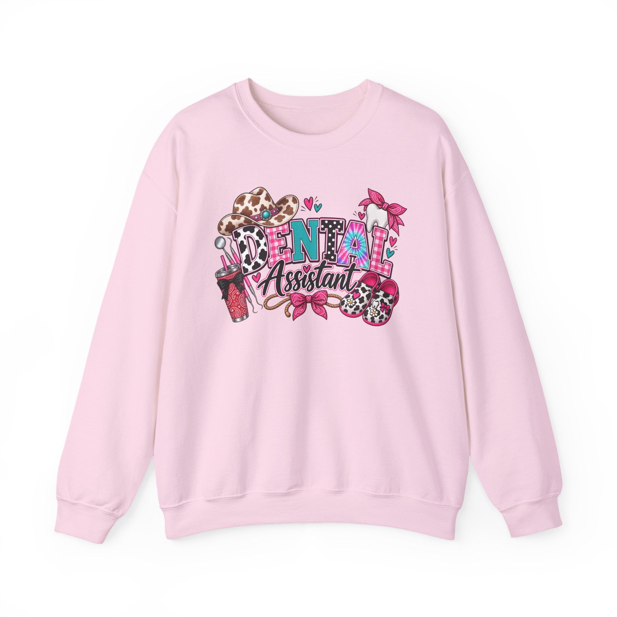 Southern Belle DA Sweatshirt — Cute Leopard & Floral Dental Design