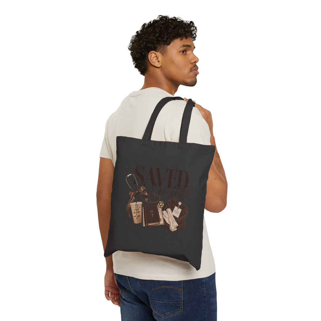 Saved On Shifts Canvas Tote Bag — Nurse & Healthcare Worker Gift