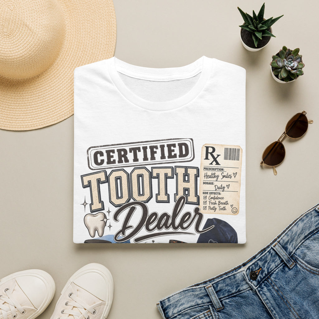 Certified Tooth Dealer T-Shirt — Funny Dental Hygienist/Assistant Tee