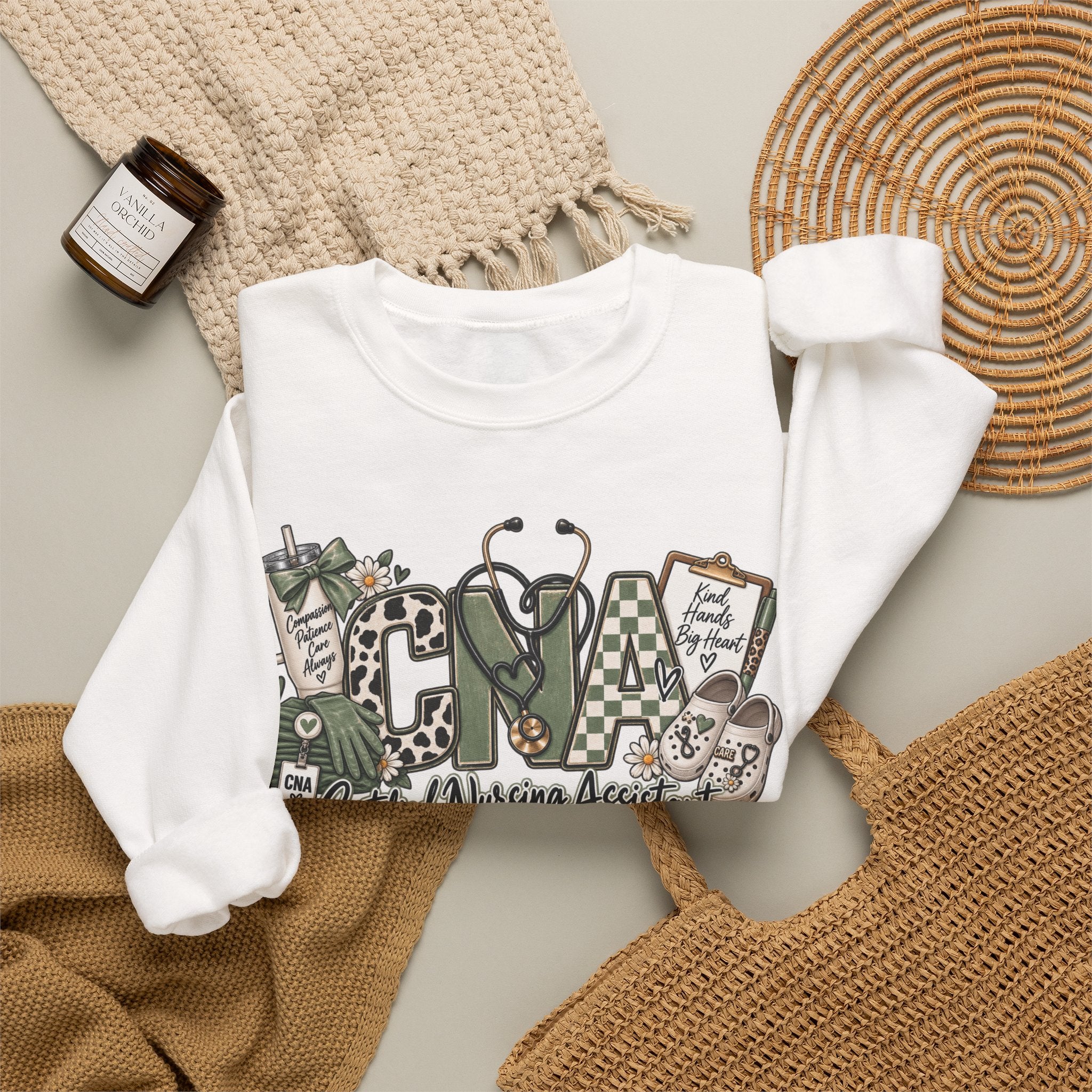 Certified Nurse Assistant Crewneck Sweatshirt — "Certified Nursing Assistant" Graphic Pullover