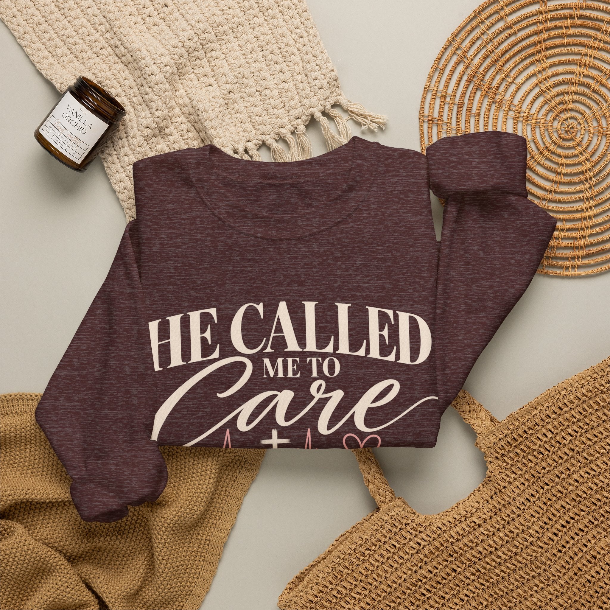 He Called Me to Care Sweatshirt — Christian Nurse Healthcare Crewneck