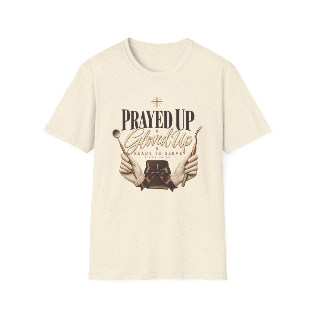 Prayed Up Gloved Up “Ready to Serve” Christian Graphic Tee