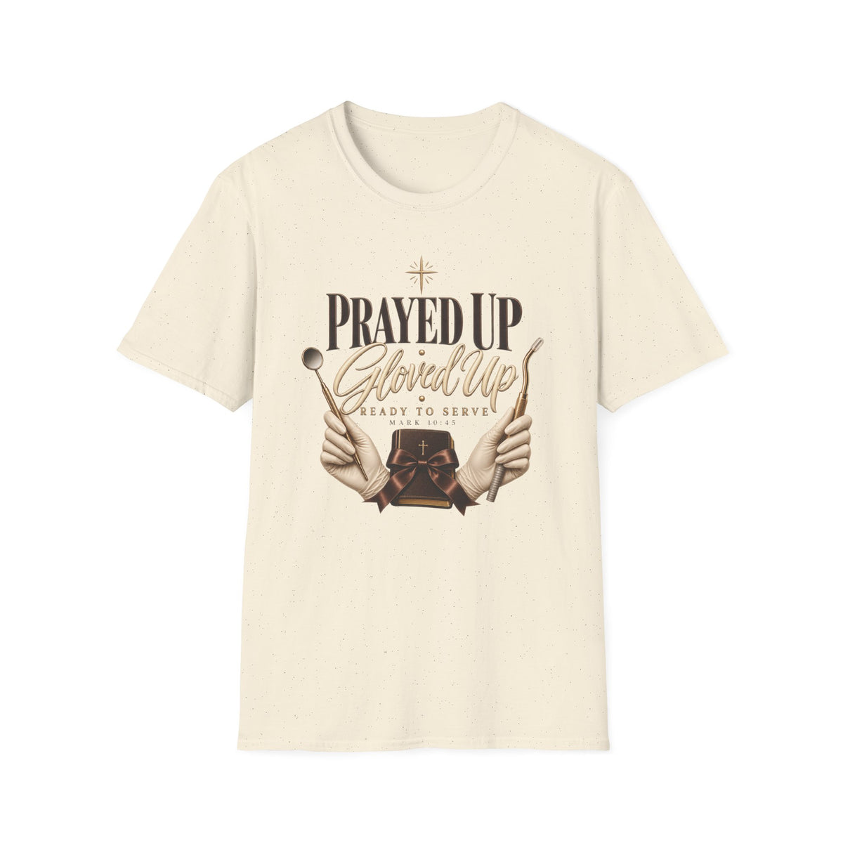 Prayed Up Gloved Up “Ready to Serve” Christian Graphic Tee