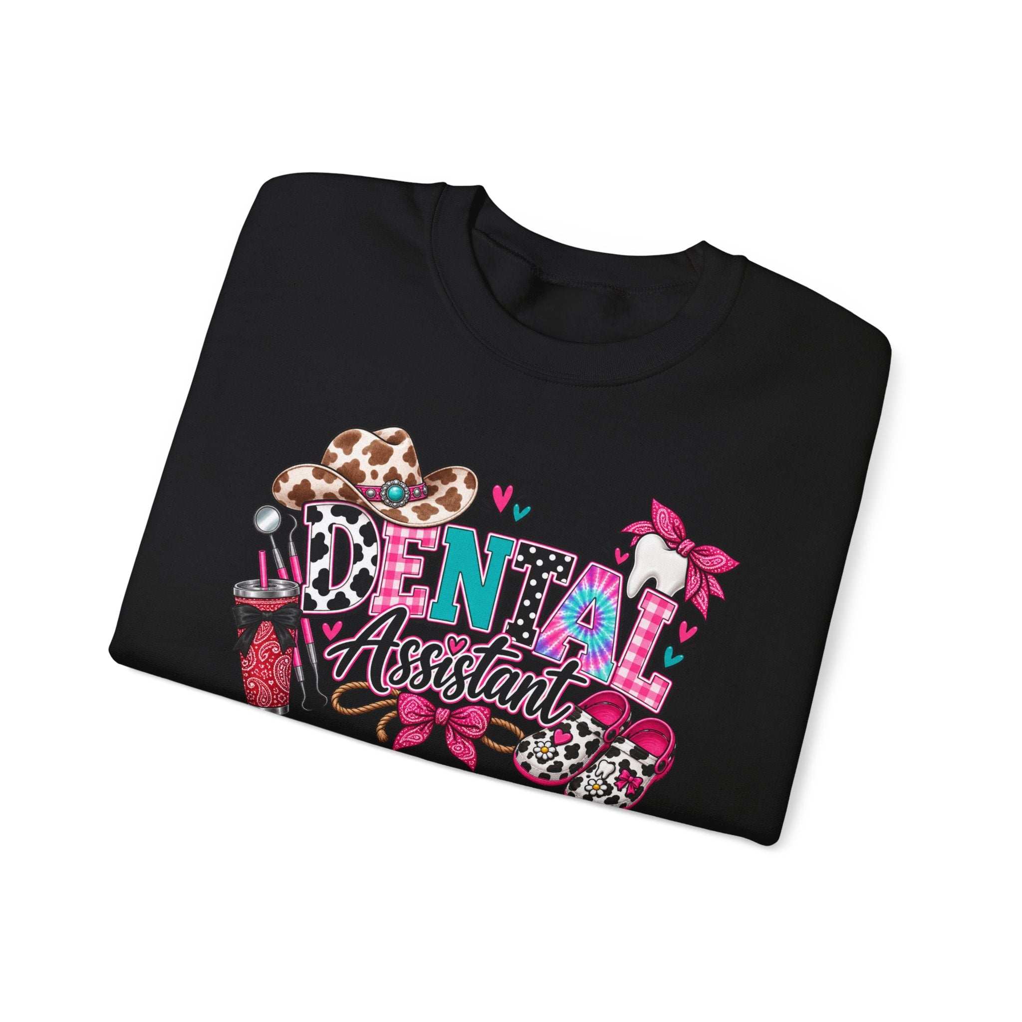 Southern Belle DA Sweatshirt — Cute Leopard & Floral Dental Design