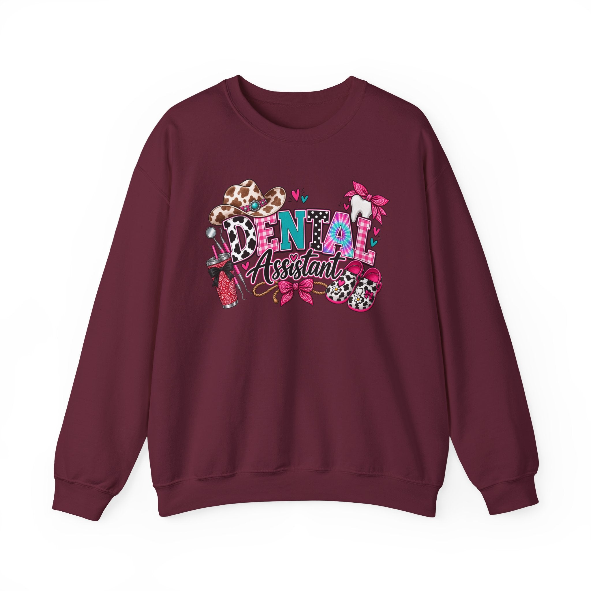 Southern Belle DA Sweatshirt — Cute Leopard & Floral Dental Design