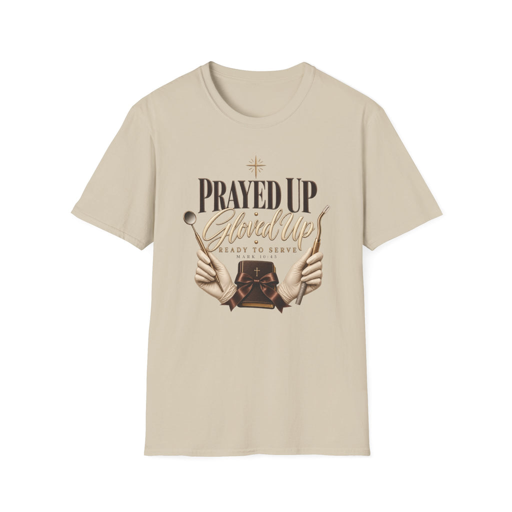 Prayed Up Gloved Up “Ready to Serve” Christian Graphic Tee