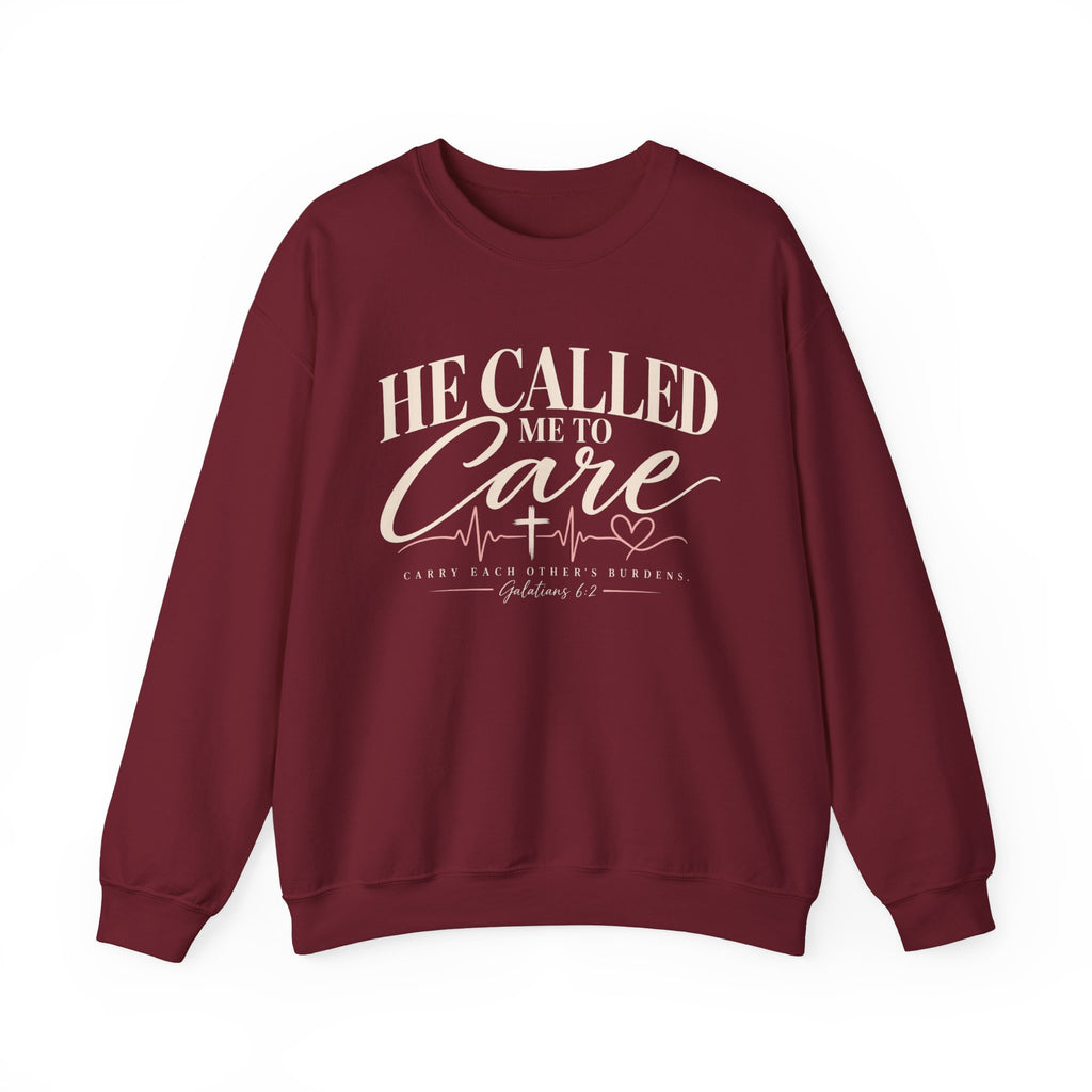 He Called Me to Care Sweatshirt — Christian Nurse Healthcare Crewneck