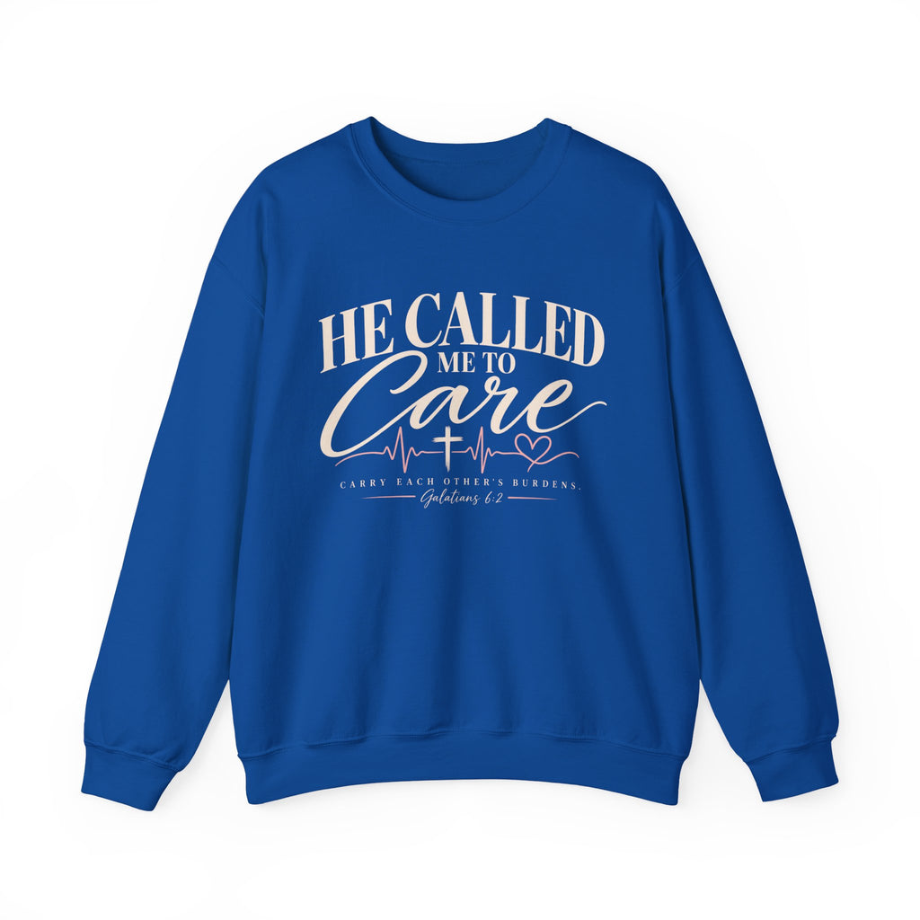 He Called Me to Care Sweatshirt — Christian Nurse Healthcare Crewneck