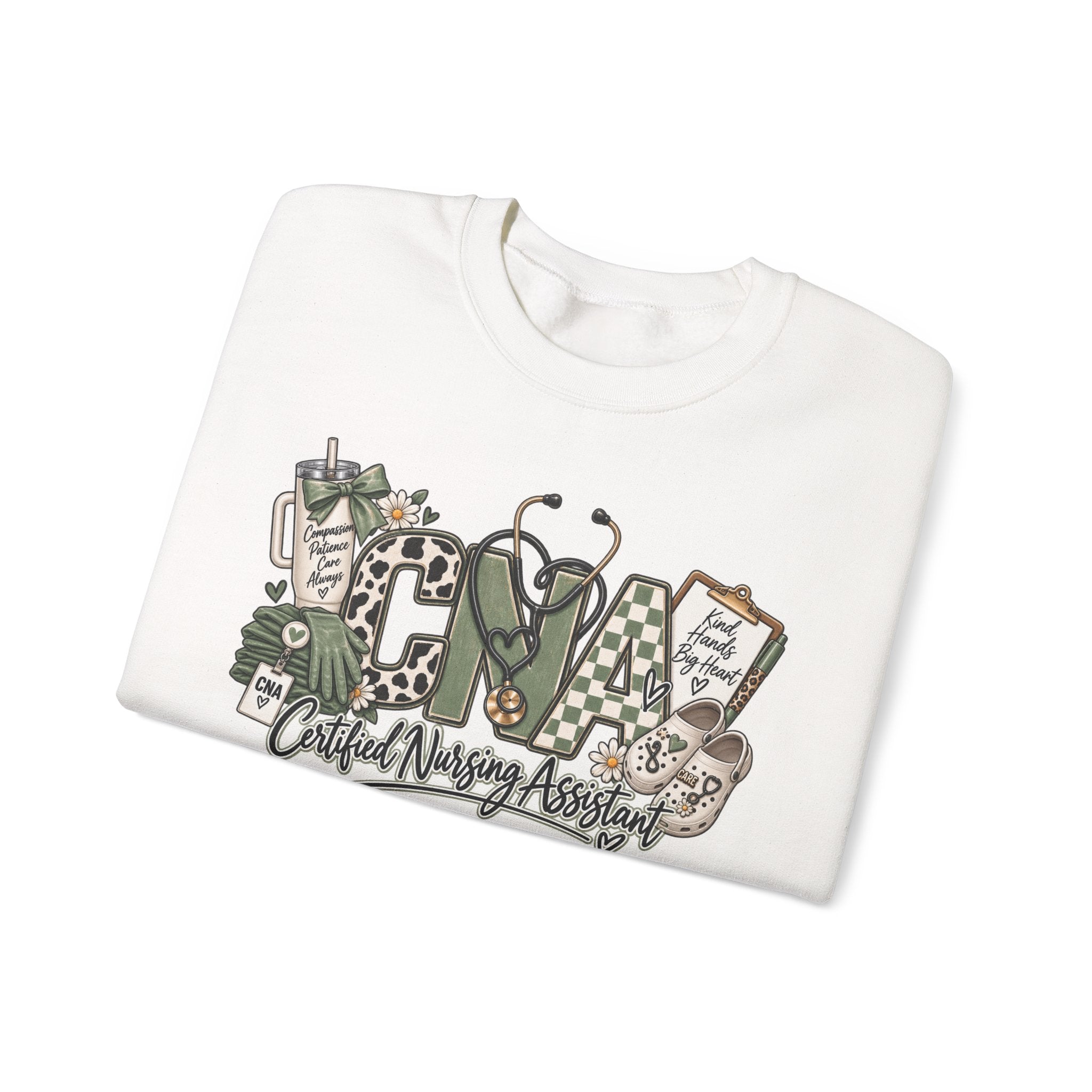 Certified Nurse Assistant Crewneck Sweatshirt — "Certified Nursing Assistant" Graphic Pullover