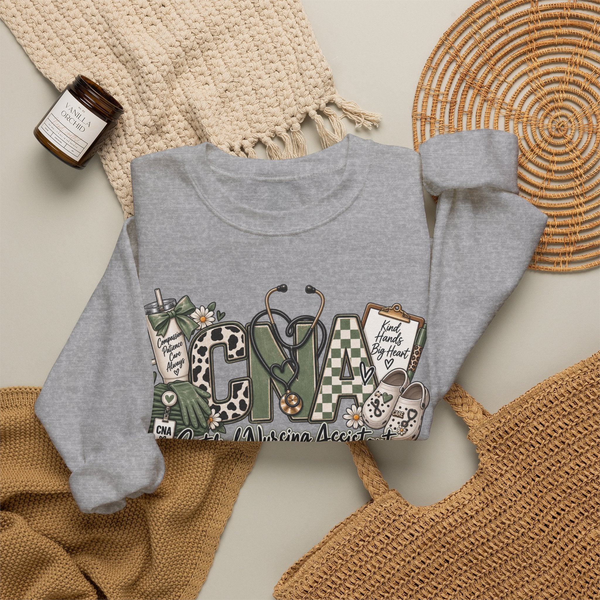 Certified Nurse Assistant Crewneck Sweatshirt — "Certified Nursing Assistant" Graphic Pullover