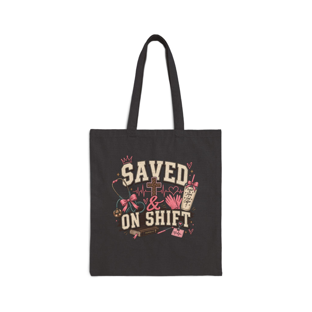 Saved On Shift Canvas Tote Bag — Nurse & Healthcare Worker Gift