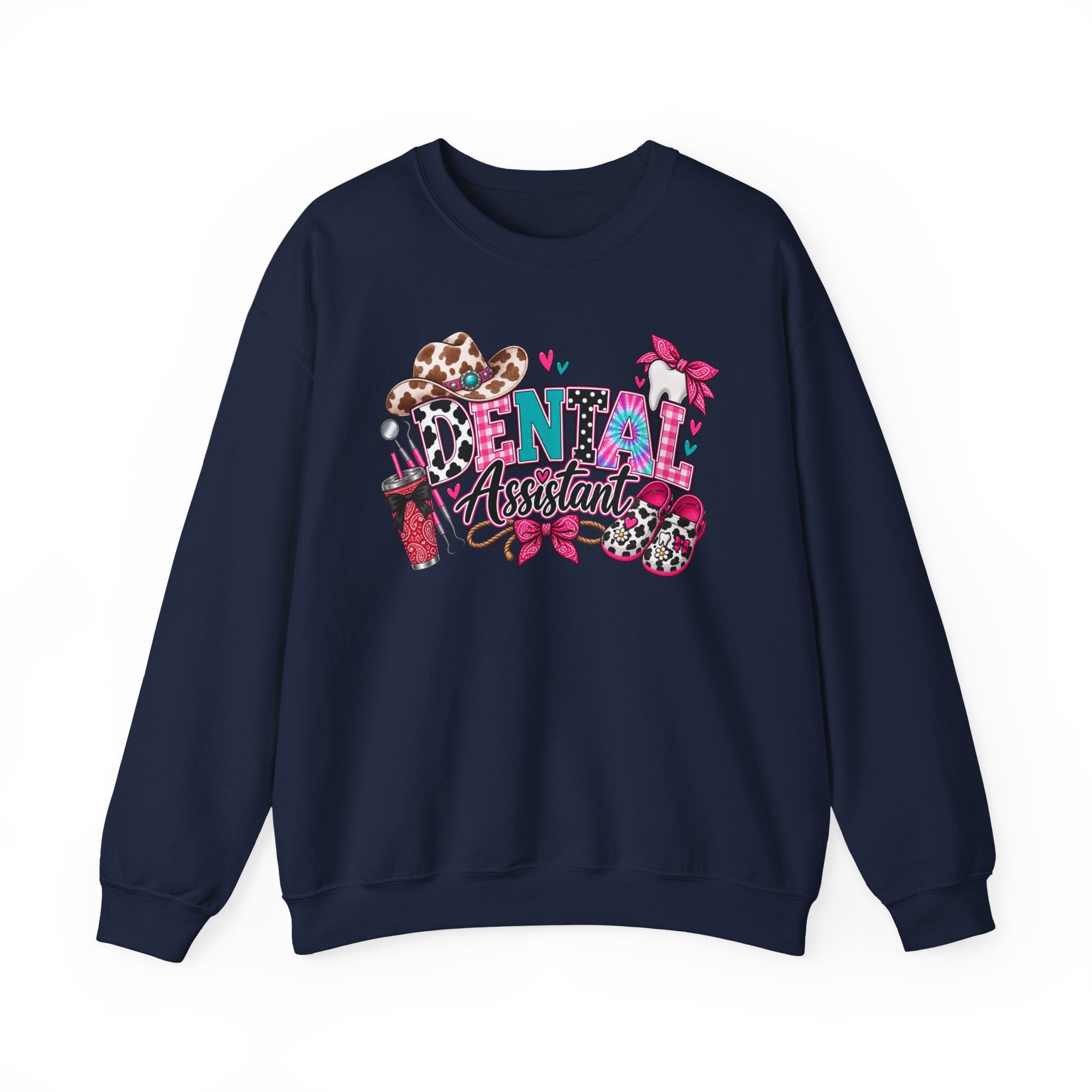 Southern Belle DA Sweatshirt — Cute Leopard & Floral Dental Design
