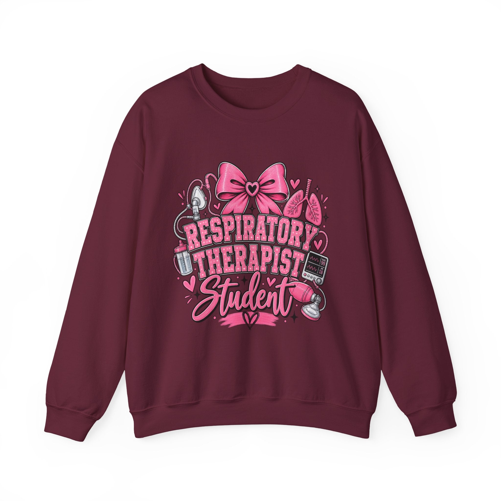 Respiratory Therapist Student Crewneck Sweatshirt — Pink Medical School Gift