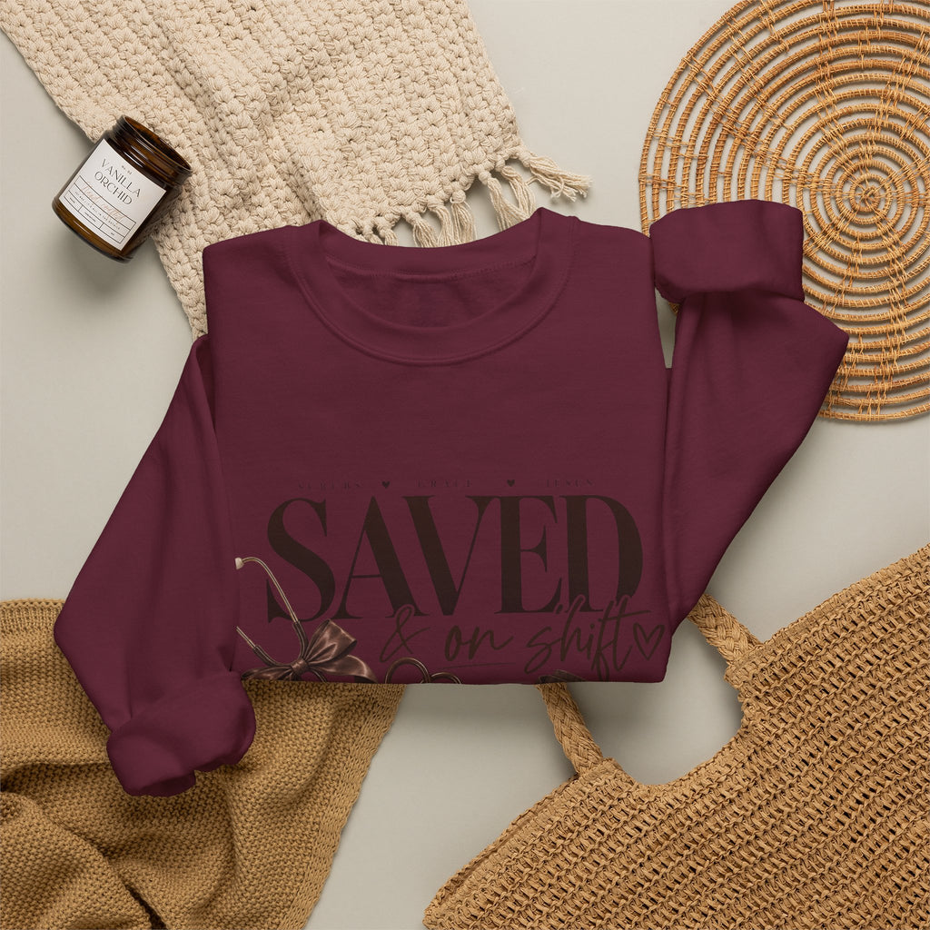 Saved On Shifts Crewneck Sweatshirt — Nurse & Healthcare Worker Gift