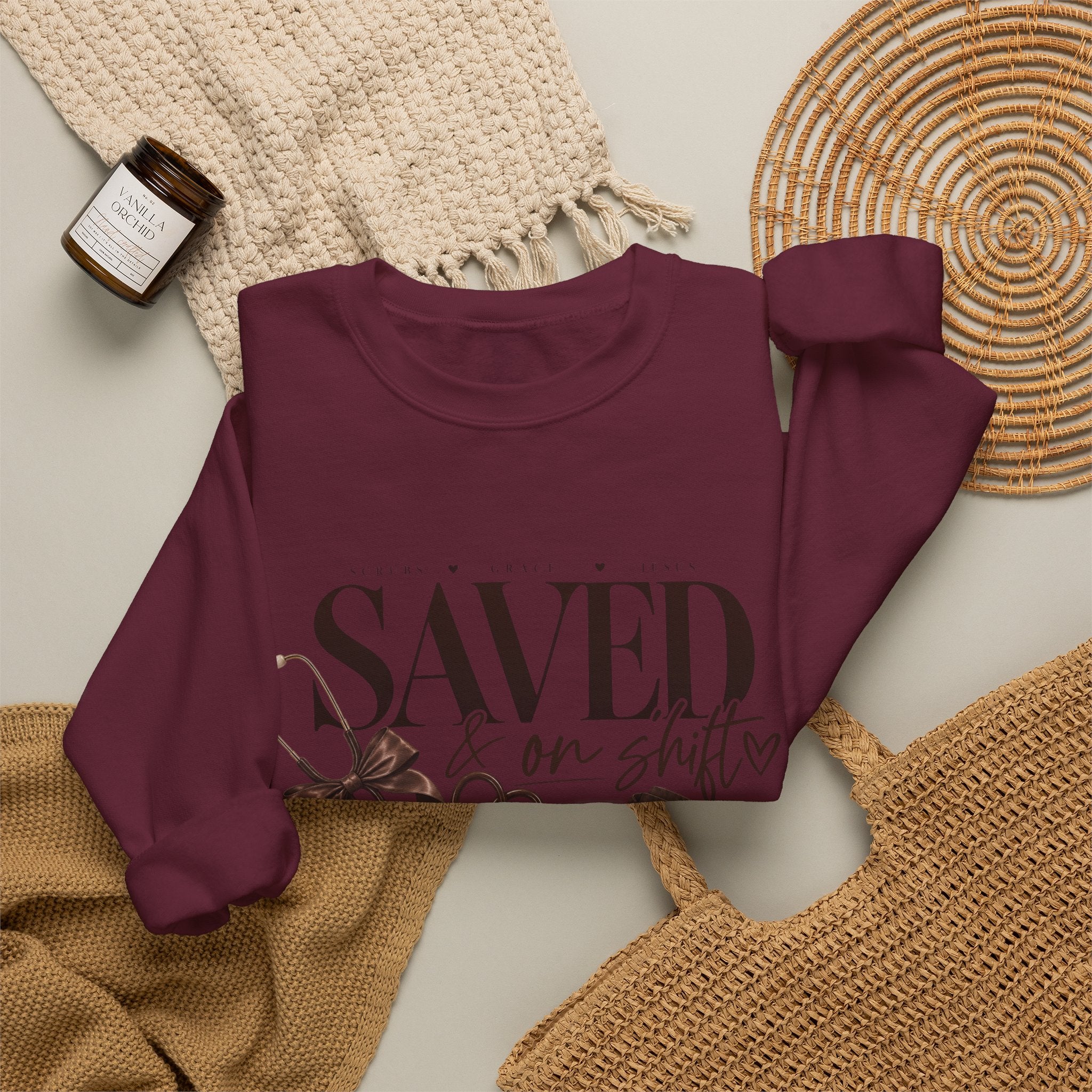 Saved On Shifts Crewneck Sweatshirt — Nurse & Healthcare Worker Gift