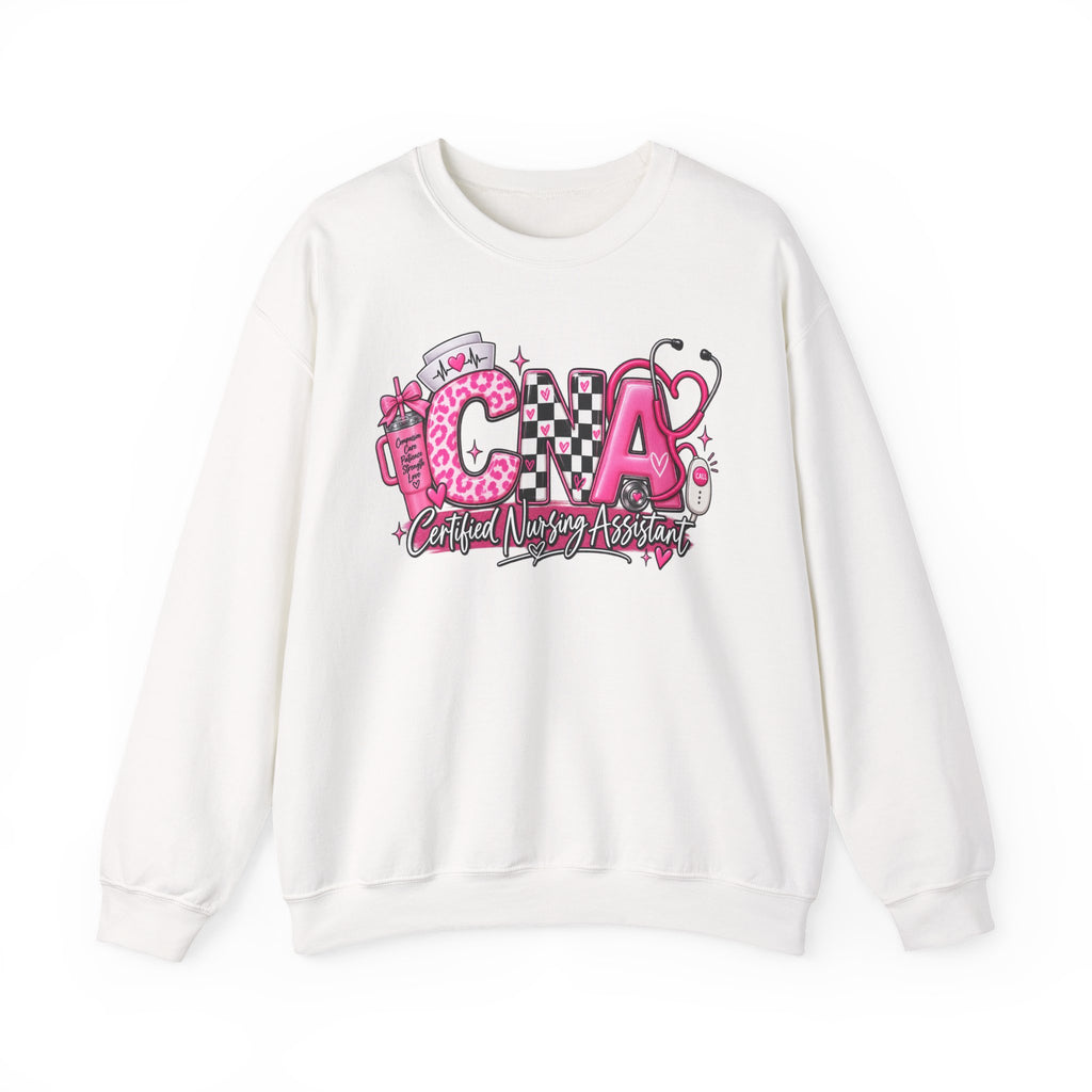 CNA Crewneck Sweatshirt – Pink Nursing Assistant Graphic Pullover