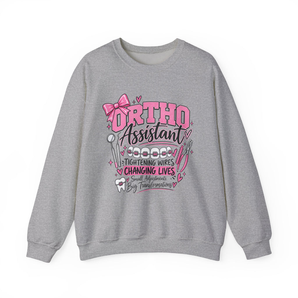 Ortho Assistant Sweatshirt — "Tightening Wires, Changing Lives" Crewneck for Orthodontic Assistants
