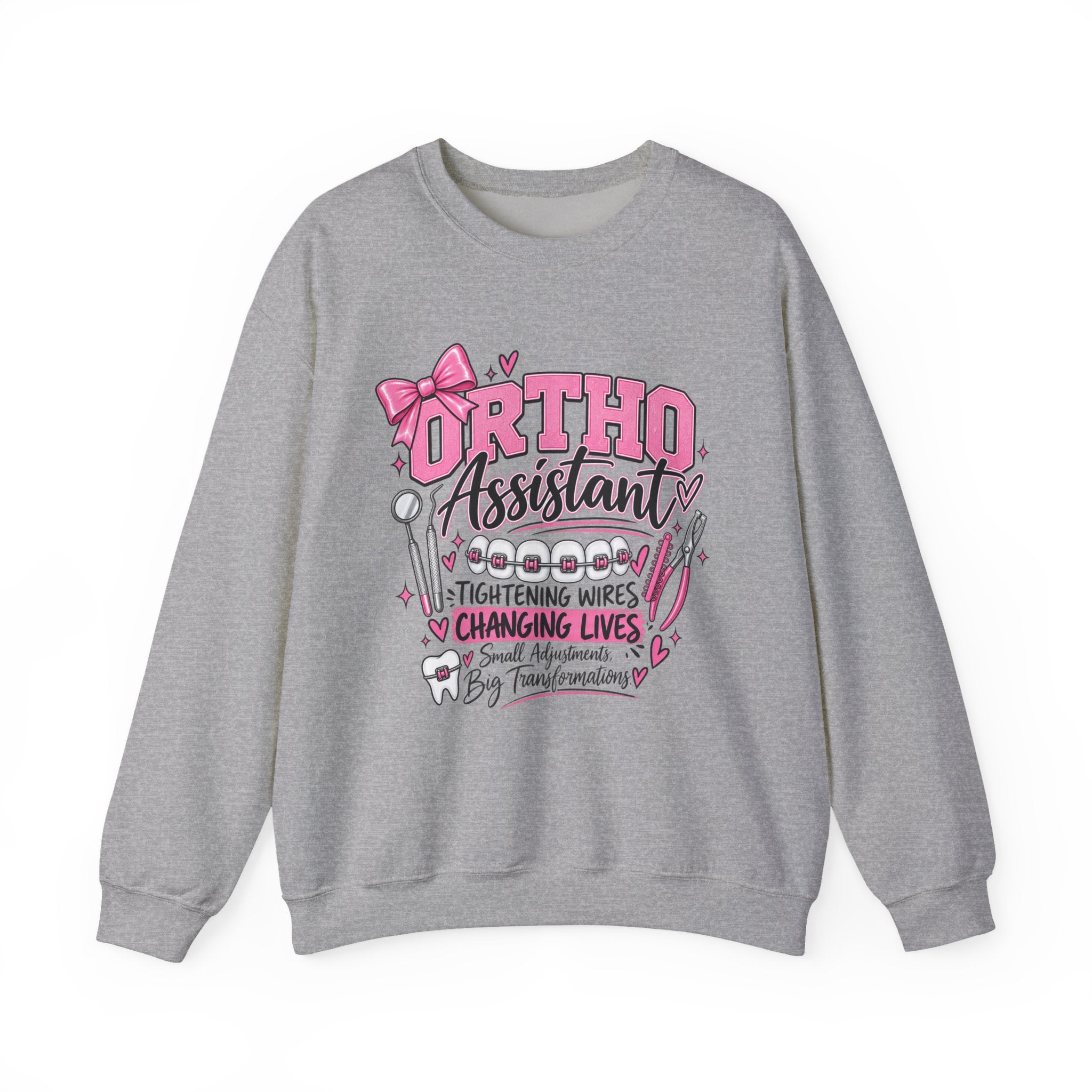 Ortho Assistant Sweatshirt — "Tightening Wires, Changing Lives" Crewneck for Orthodontic Assistants