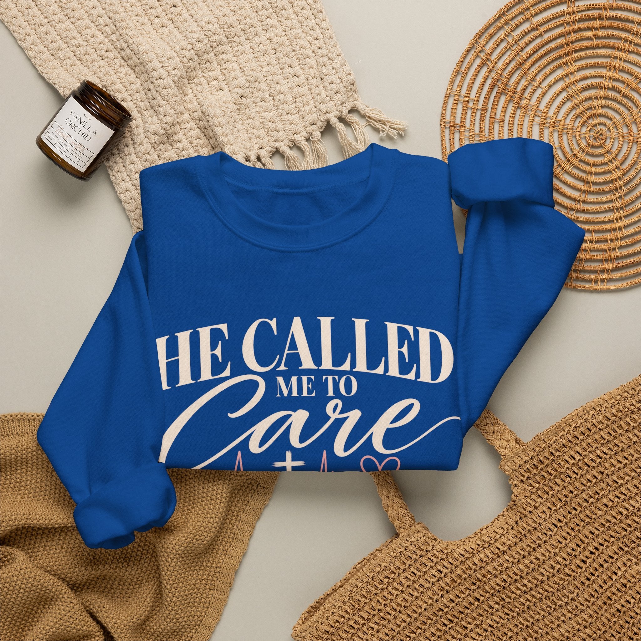 He Called Me to Care Sweatshirt — Christian Nurse Healthcare Crewneck