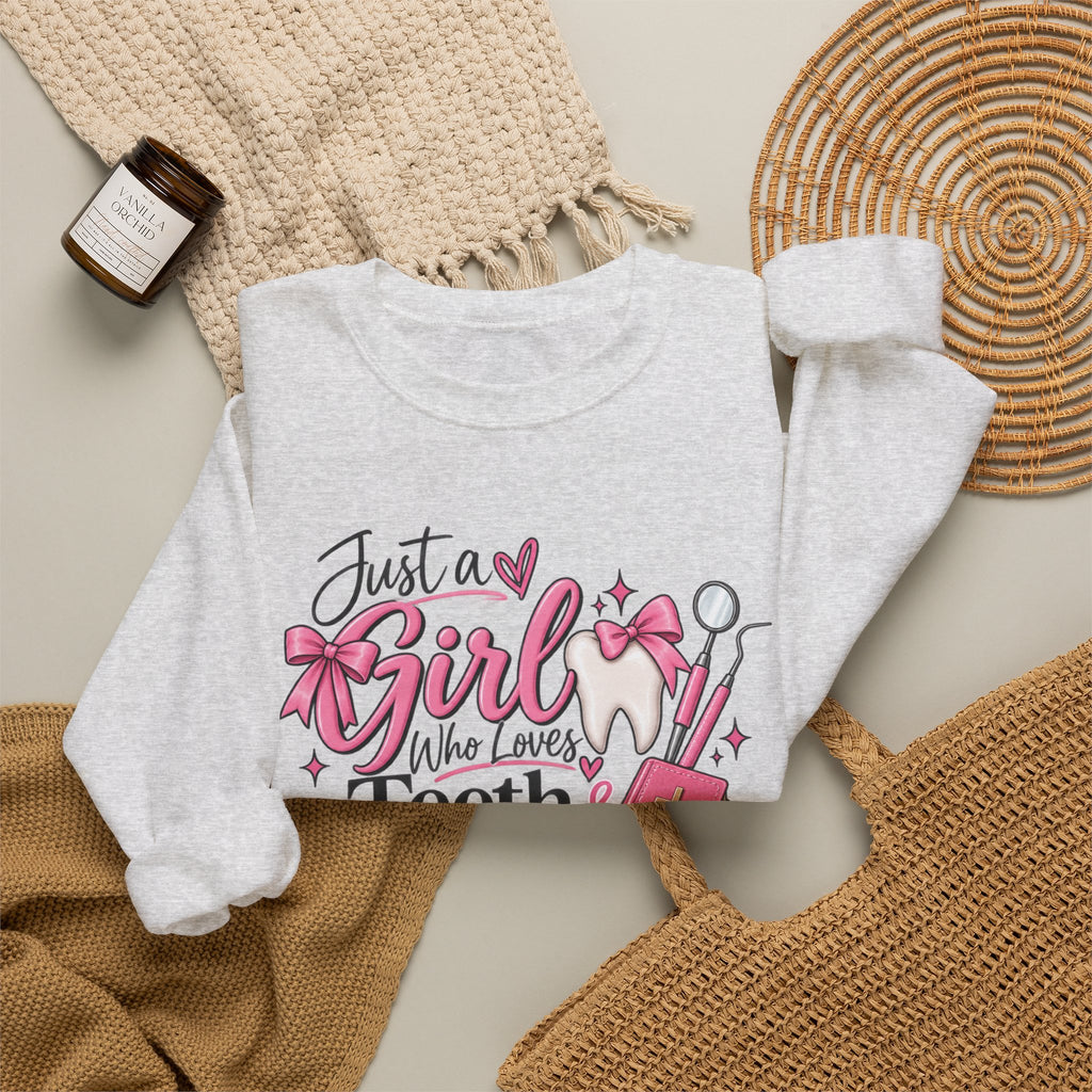 Just a Girl Who Loves Teeth and Jesus Sweatshirt | Dental Christian Design