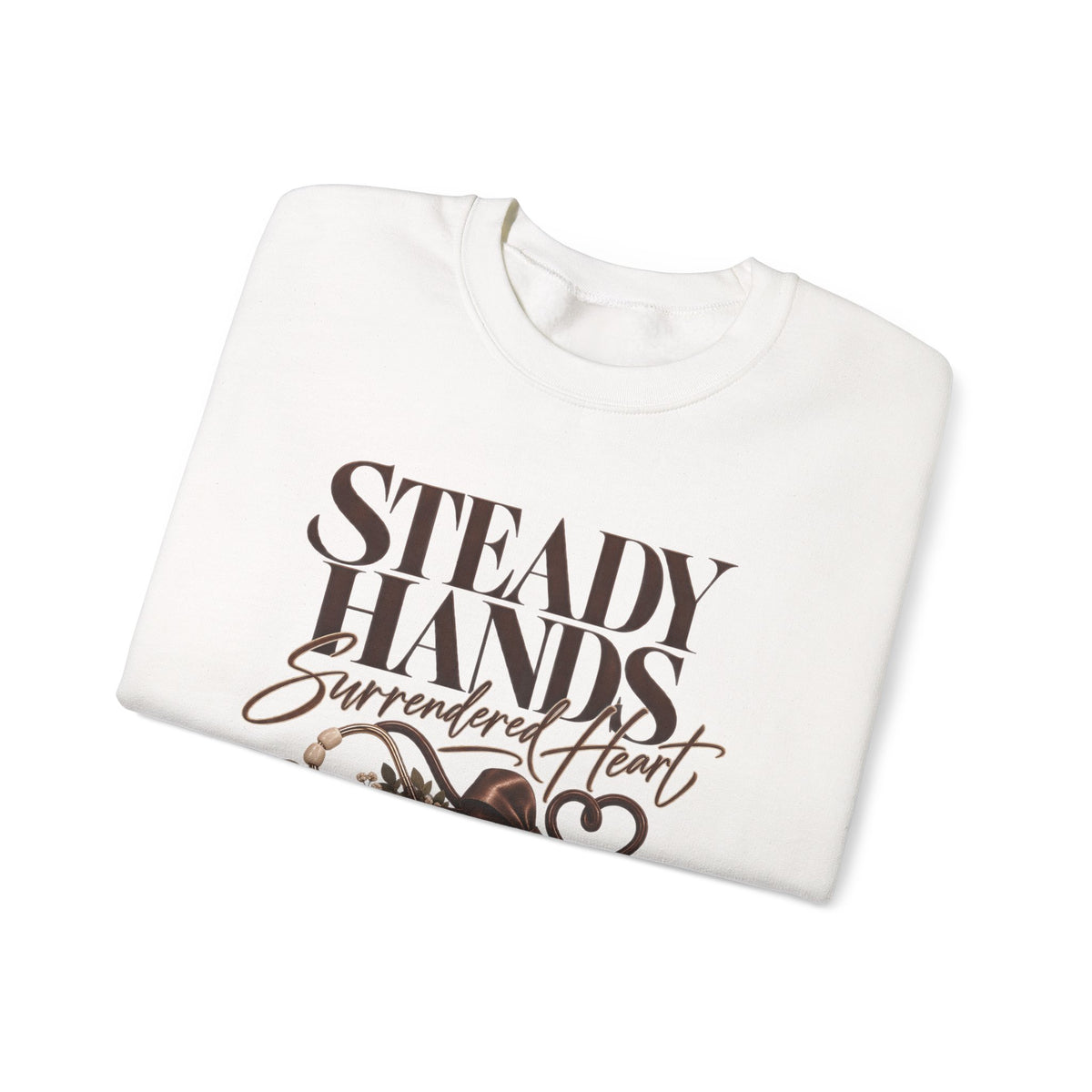 "Steady Hands, Surrendered Heart" Vintage Floral Graphic