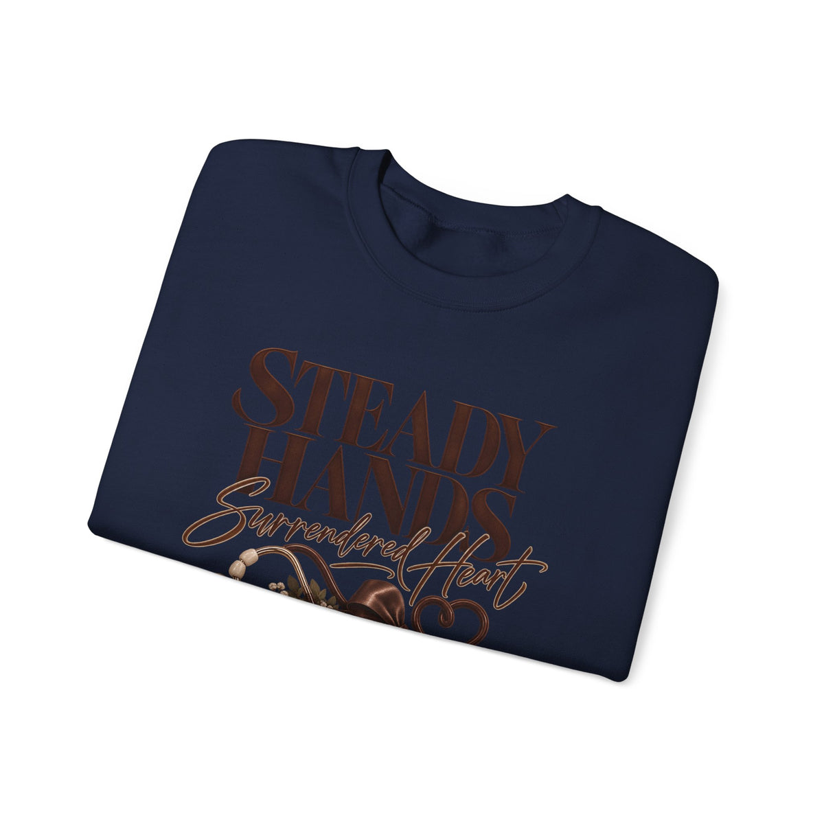 "Steady Hands, Surrendered Heart" Vintage Floral Graphic