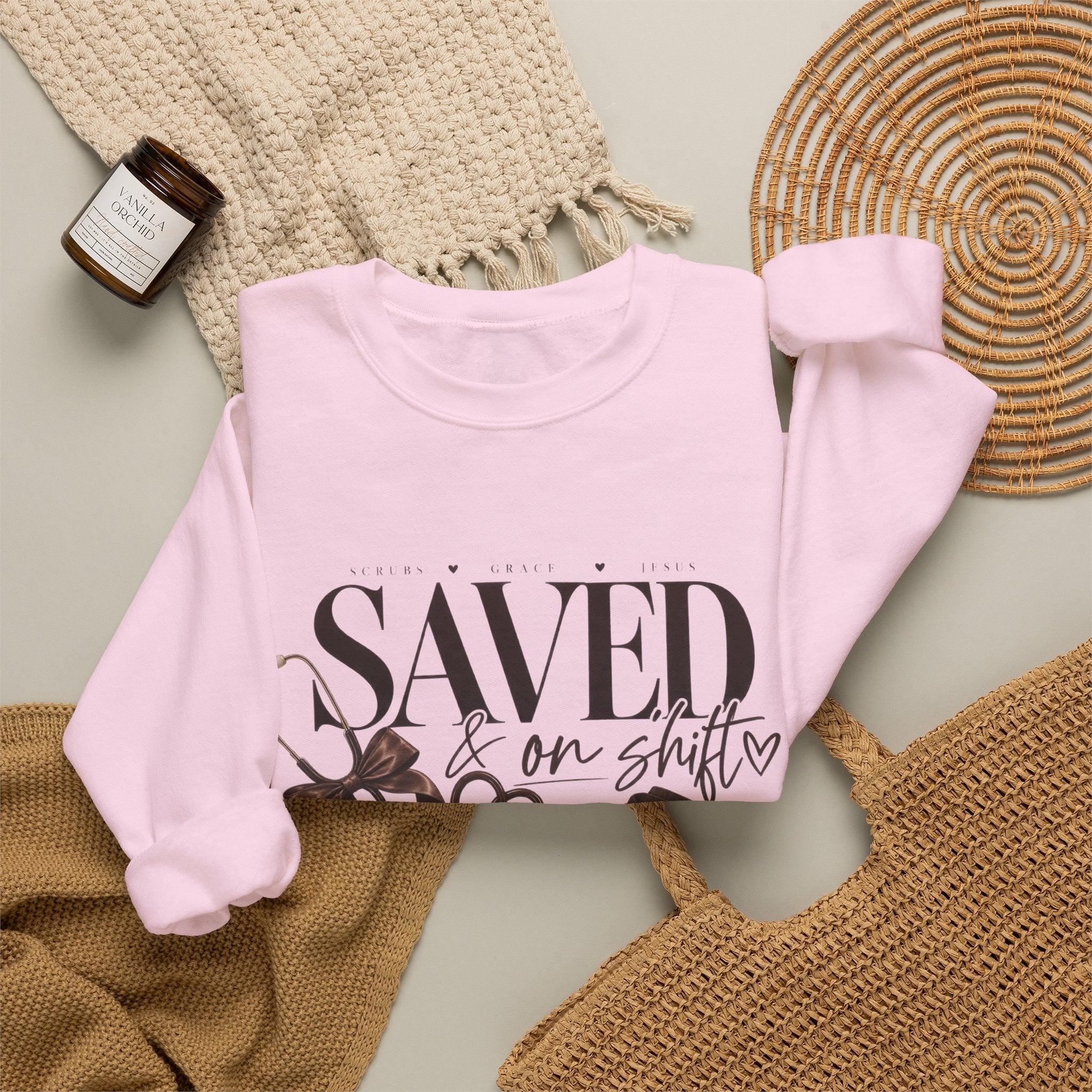 Saved On Shifts Crewneck Sweatshirt — Nurse & Healthcare Worker Gift