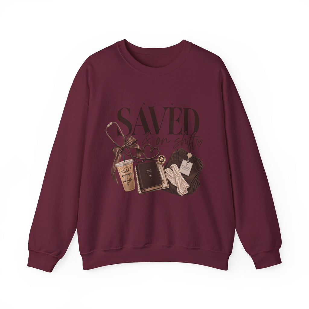 Saved On Shifts Crewneck Sweatshirt — Nurse & Healthcare Worker Gift