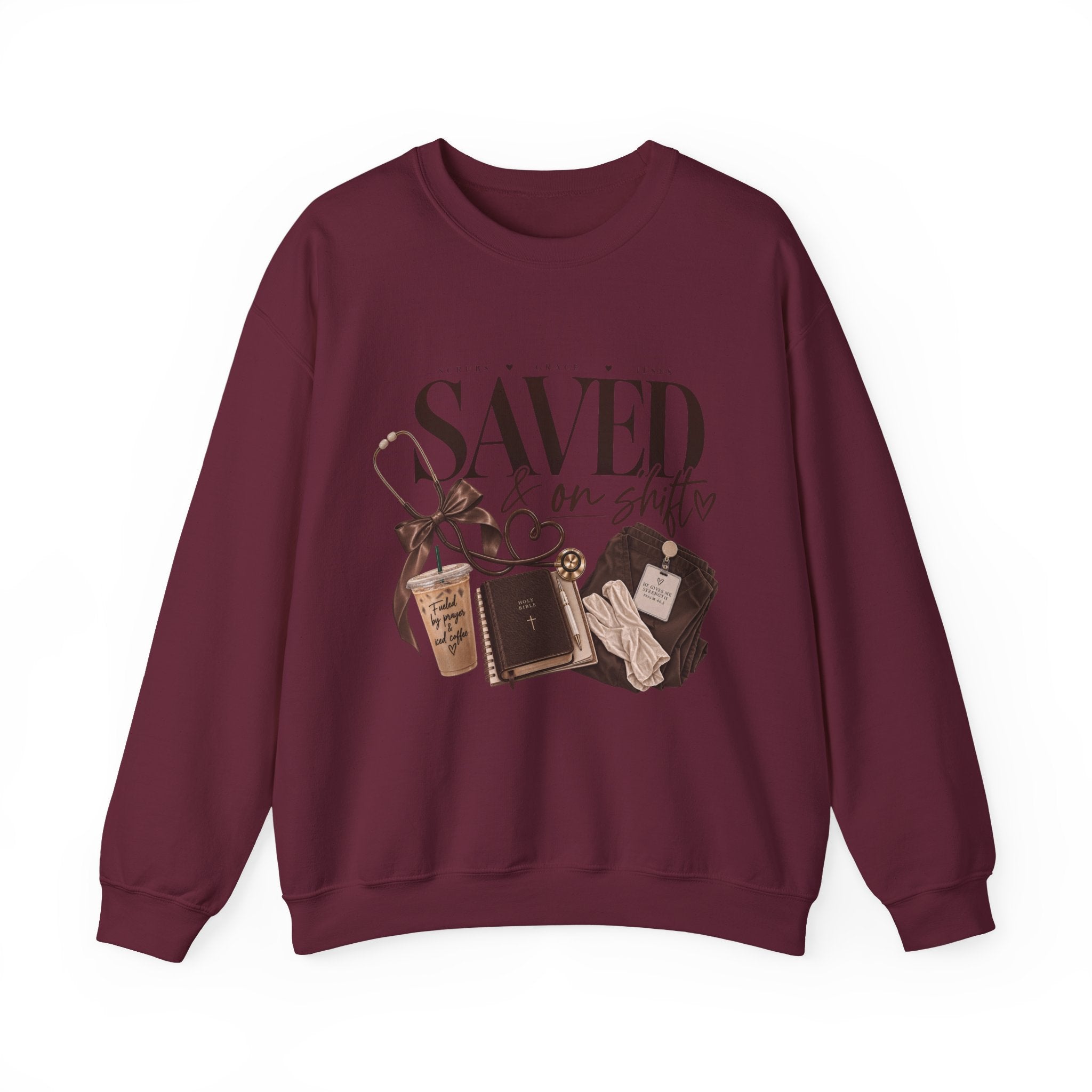 Saved On Shifts Crewneck Sweatshirt — Nurse & Healthcare Worker Gift